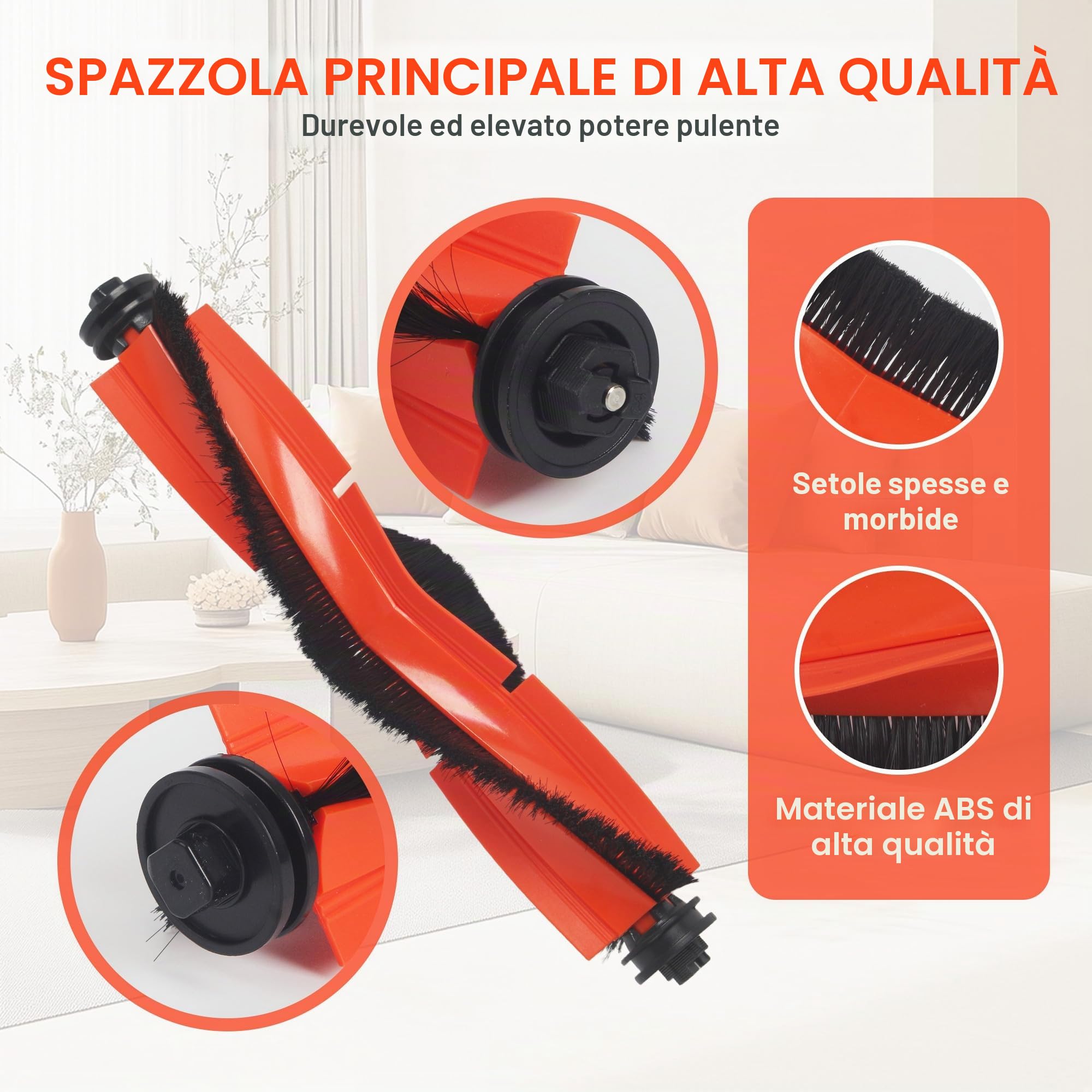18Accessori per Xiaomi X20+/X10+, 1xspazzola principale, 4x panni per il lavaggio, 4x sacchetti per la polvere, 4 xspazzole laterali, 4x filtri HEPA, 1x spazzola per la pulizia