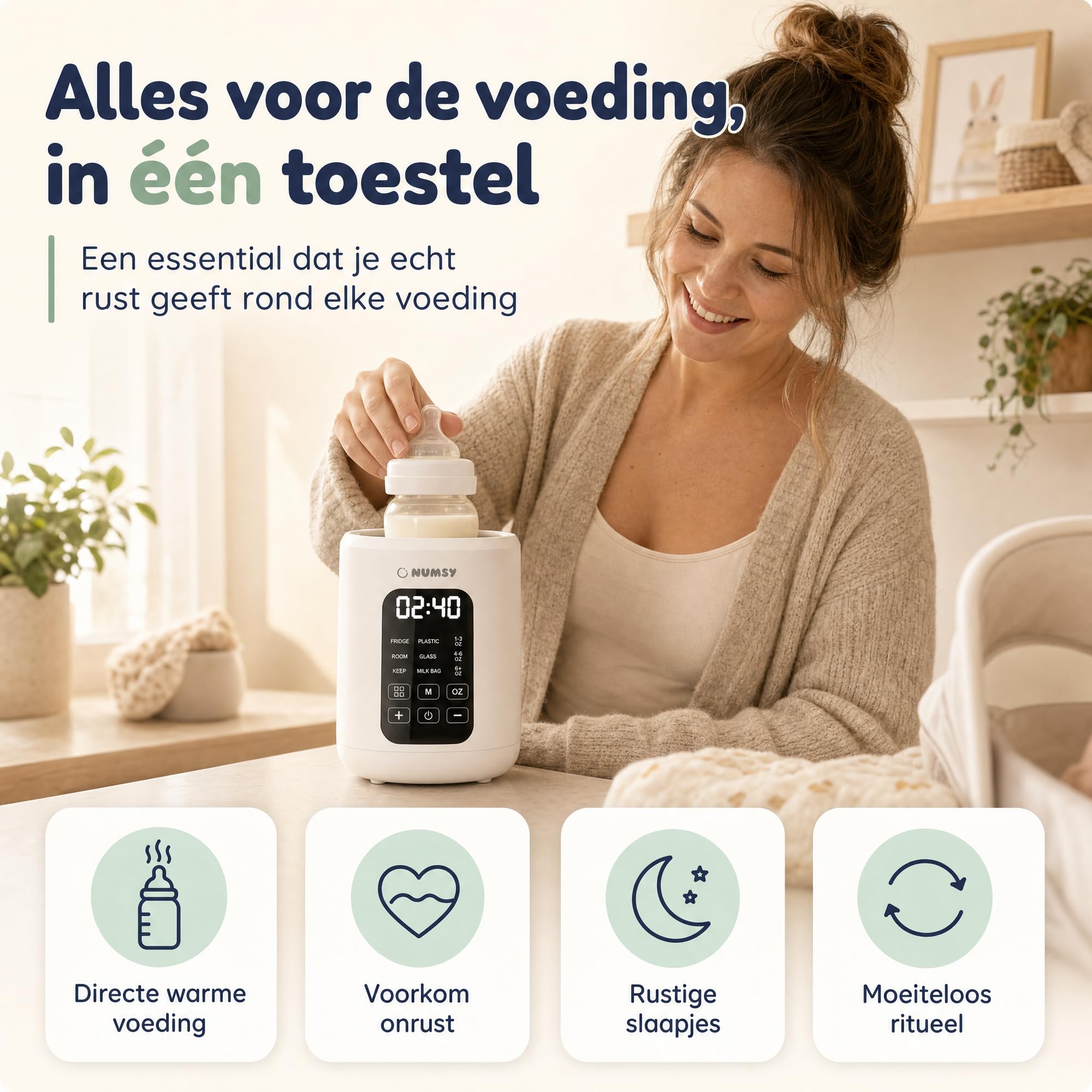 Numsy Podgrzewacz do butelek HeatPod - 8 w 1 Podgrzewacz do butelek i