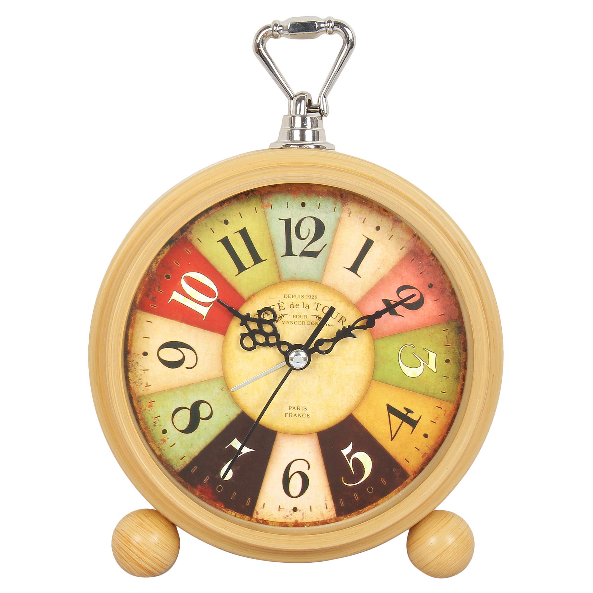 Efinito Antique Look Vintage European Round Table Alarm Clock - 5 Inches