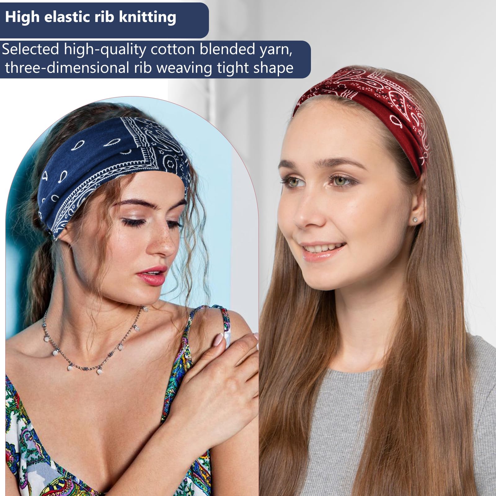 Culinavog 4er Set Boho Haarbänder Damen – Weiche Stirnbänder Mit Knoten, Elastisch