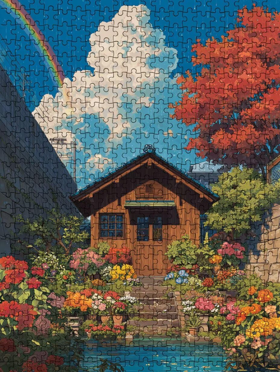 Casa De Campo Puzzle 1000 Piezas, Rompecabezas Adultos Puzzle, 3D Un Rompecabezas, Desafiante Puzzles de Decoración Juego de, Juego Educativo para Toda la Familia, para Regalo Decoración FNKL7-990