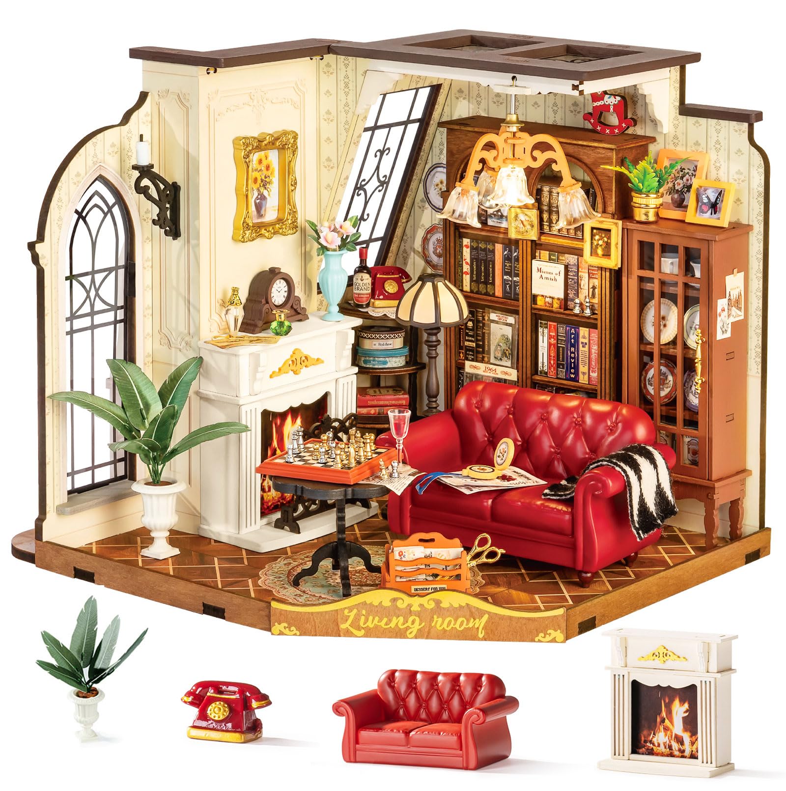 Rolife DIY Miniature House Kit Victorian Parlor 1:18 Scale