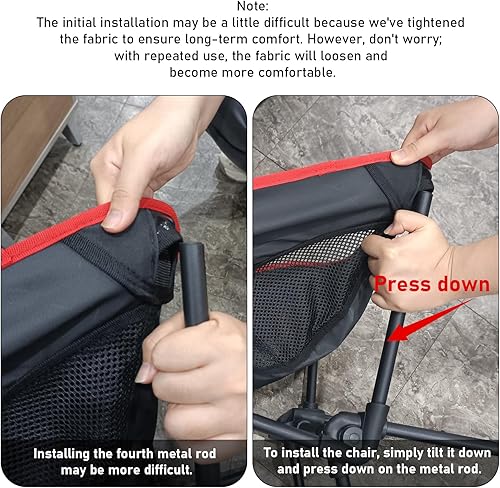 Miniatura 4 de Silla de mochilero, sillas de camping para adultos, silla portátil plegable para campamento exterior, deportes, playa, viajes, senderismo