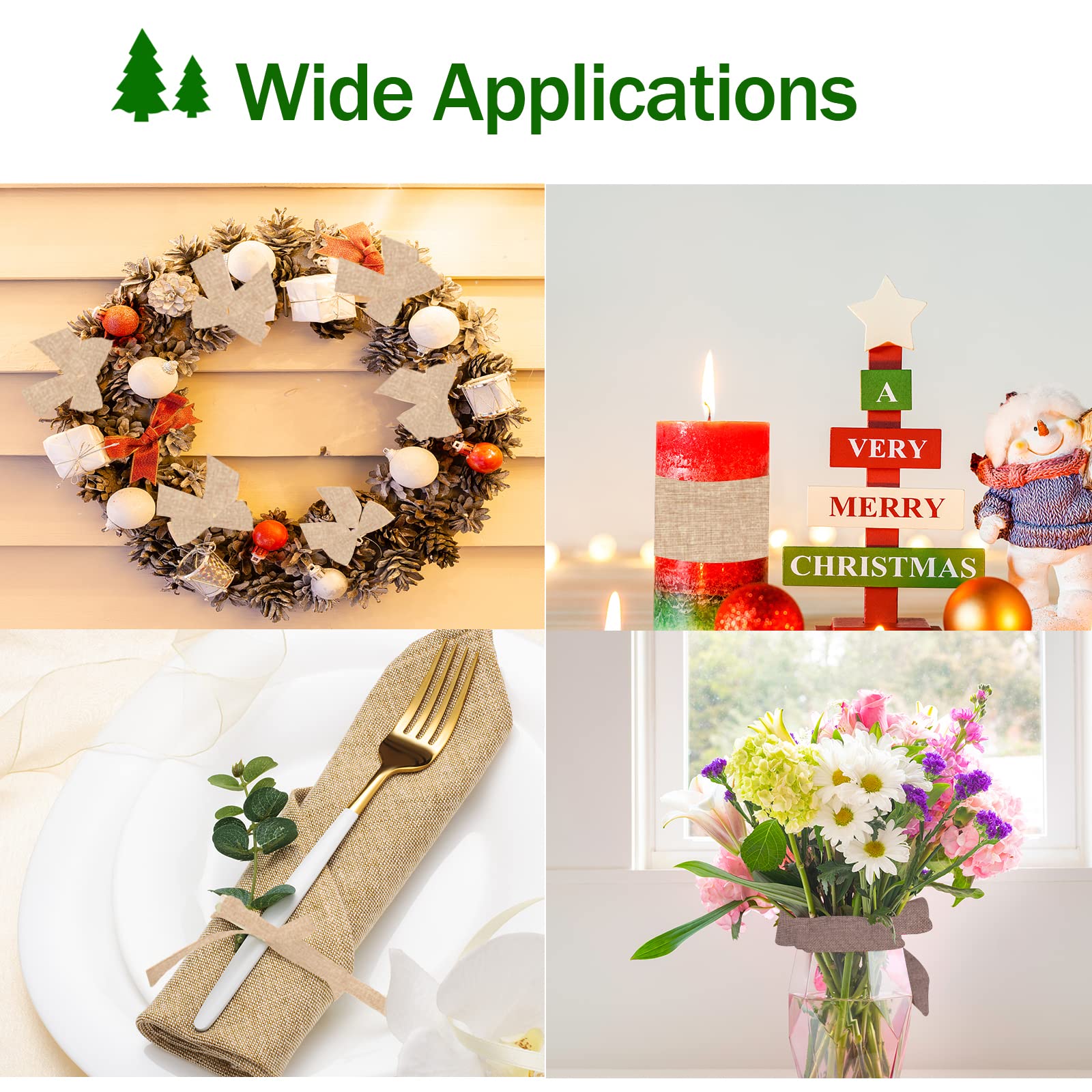 4 rotoli di nastro decorativo a rete in poliestere, 9,1 m, con lamina metallica, per albero di Natale, ghirlande, artigianato fai da te, festoni, fiocchi, ghirlande (strisce rosse, bianche