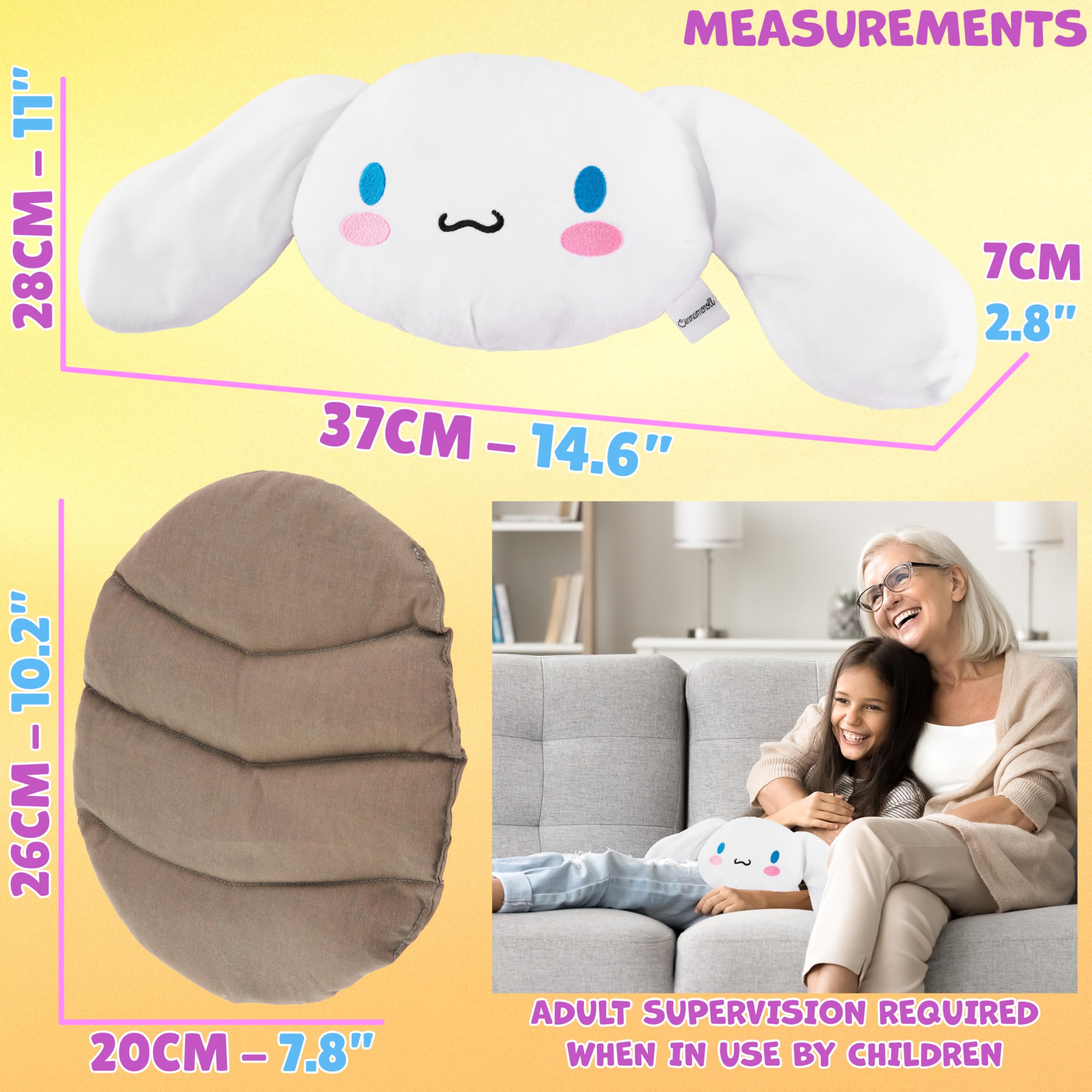 Cinnamoroll Sanrio Riscaldante Microonde, Peluche Termoforo Cervicale e Spalle, Compressa Alleviare Dolori Muscolari e Mestruali Regalo Donna (Bianco Cinnamoroll)