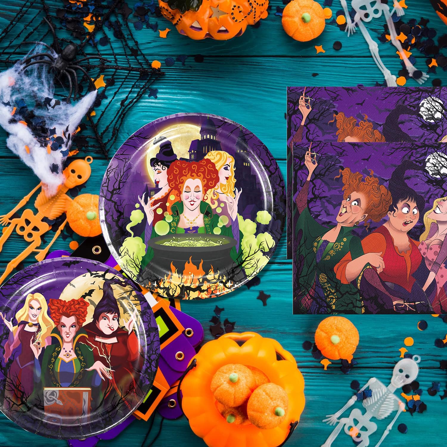 Minnie Mouse Party Supplies Omto 40Pack Hocus Pocus Party Supplies Include 20Pcs Plates Oh Twodles Birthday Party Supplies Boy