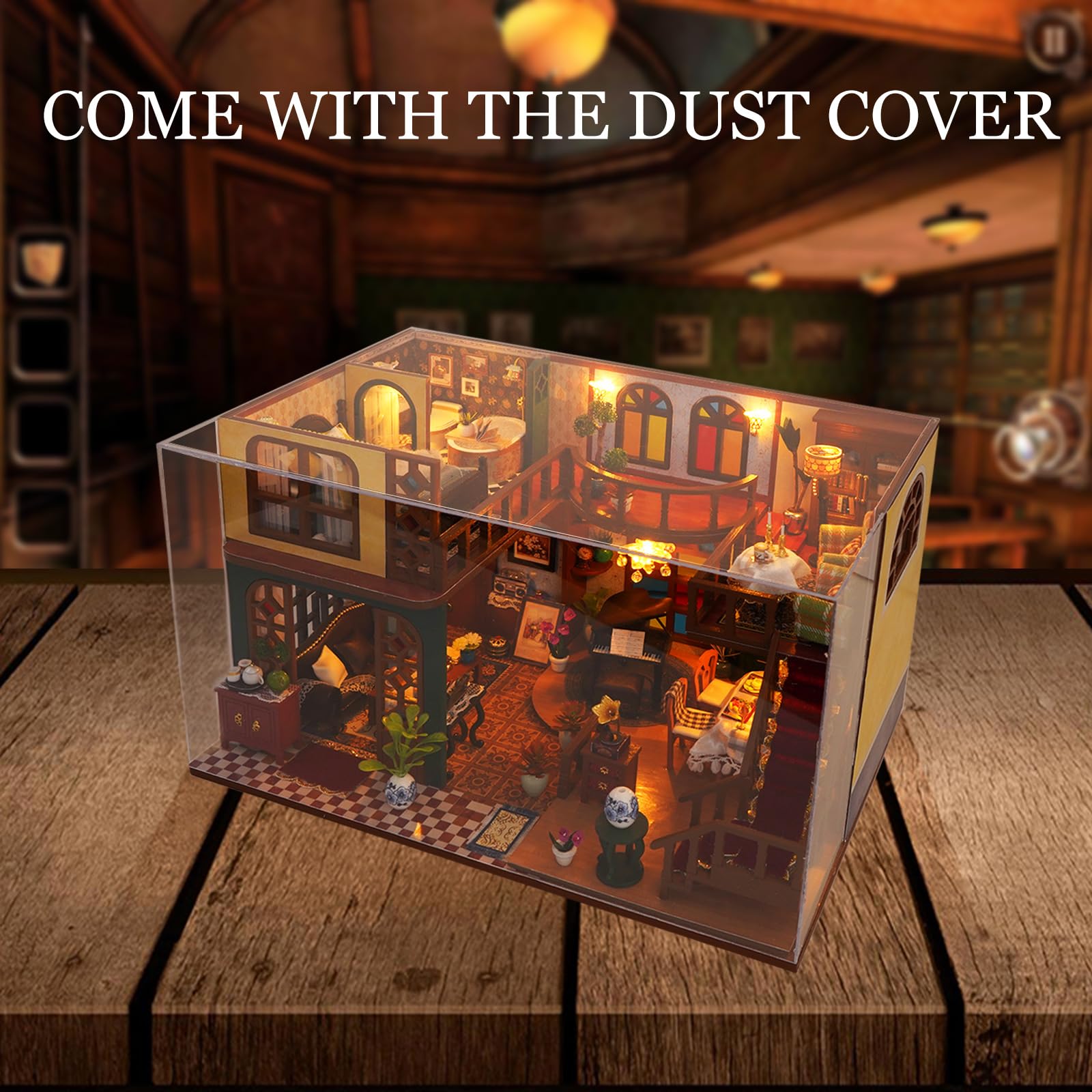 Foyucool Kit de Miniaturas para Adultos, Casa de Muñecas con Muebles, Kit DIY para Adultos, El Regalo Ideal para Navidad o cumpleaños, Sala de Clases — view 64