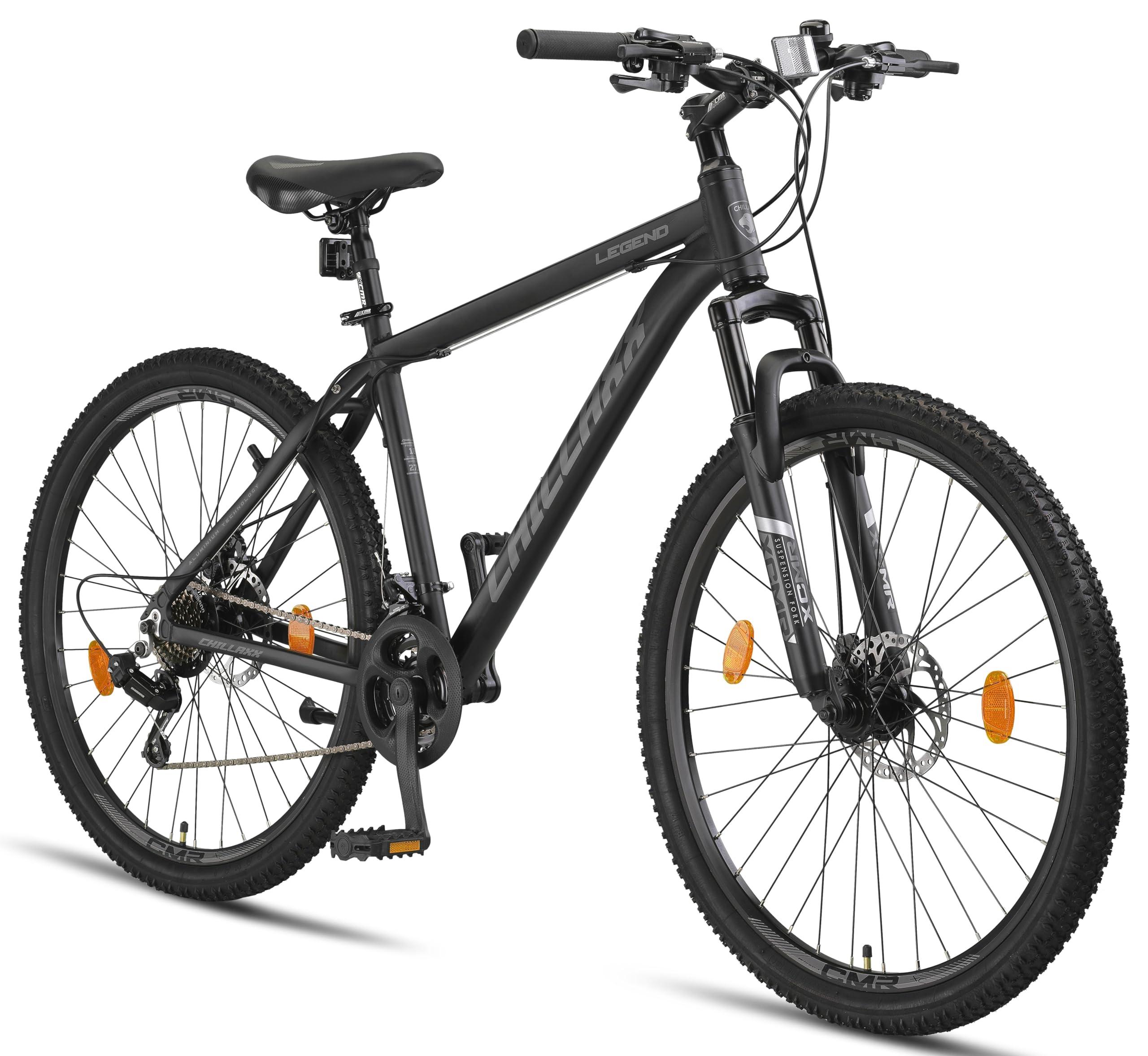 Chillaxx Legend - Bicicletta in alluminio da 24, 26, 27,5 e 29 pollici, mountain bike per ragazzi, ragazze, uomini e donne, 21 marce, bicicletta da uomo e donna