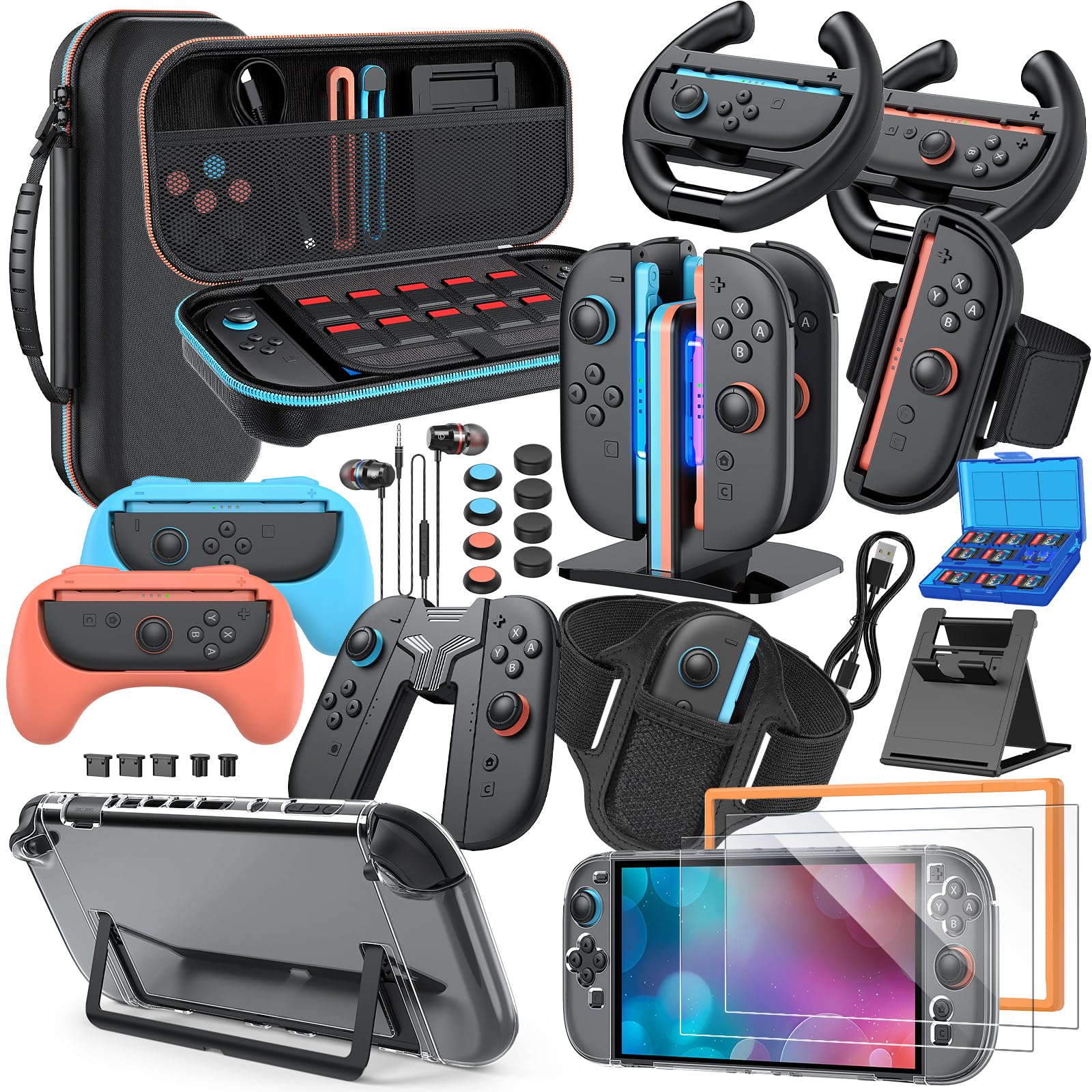 Switch 2 Accessories Bundle, 30-in-1 Kit for Nintendo Switch 2: Carrying Case...
