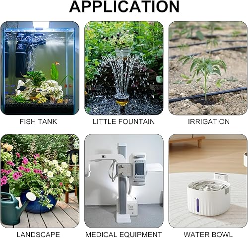 Miniatura 6 de DIANN Mini bomba sumergible pequeña bomba de fuente 5W 350LH con tubo de 3.3 pies 0.315x0.394 in para acuarios, pecera, fuente de mesa, fuente para
