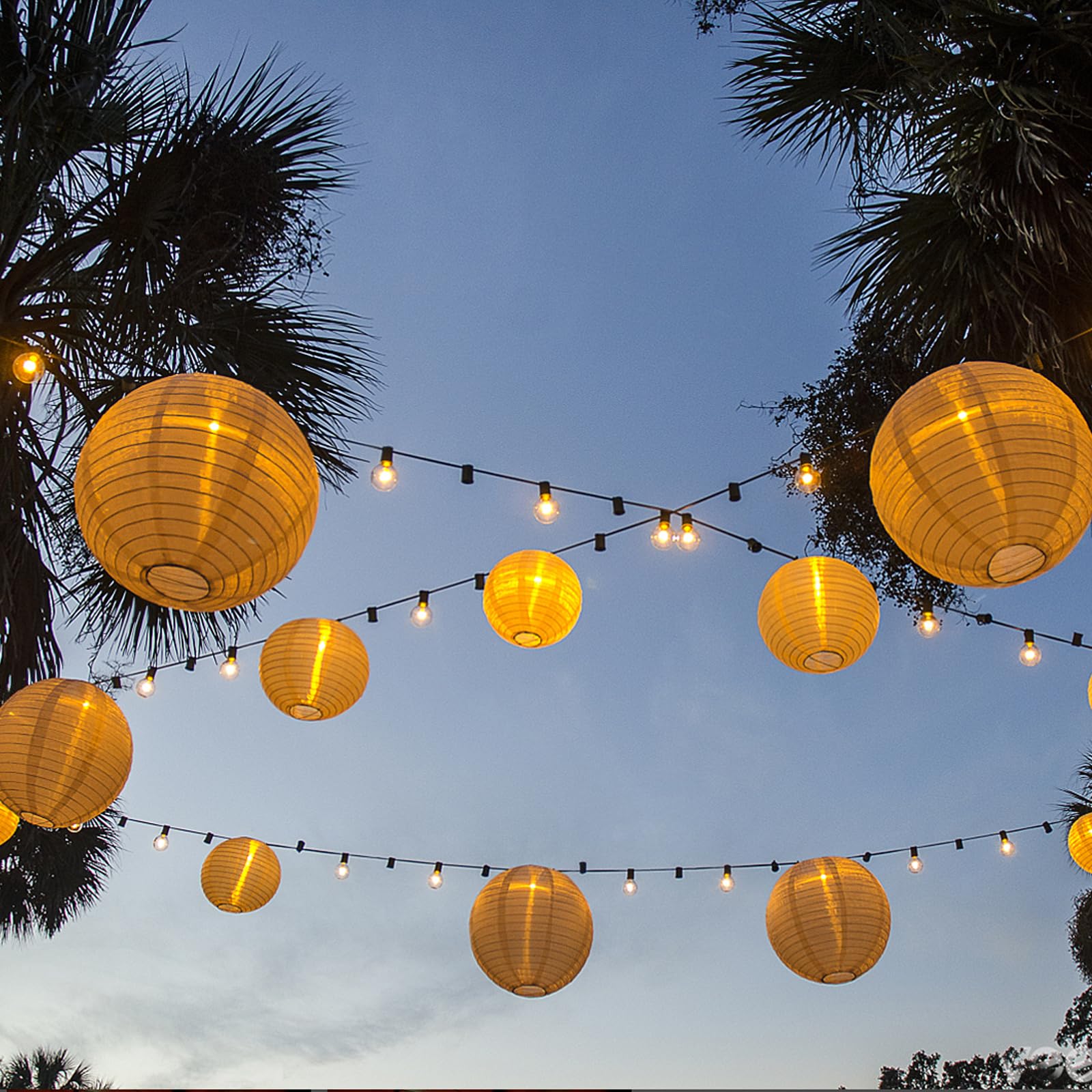 Déco Citron Suspension - Lot De 18 Lanternes & Éventails Papier - Fête Été, Mariage, Baby Shower