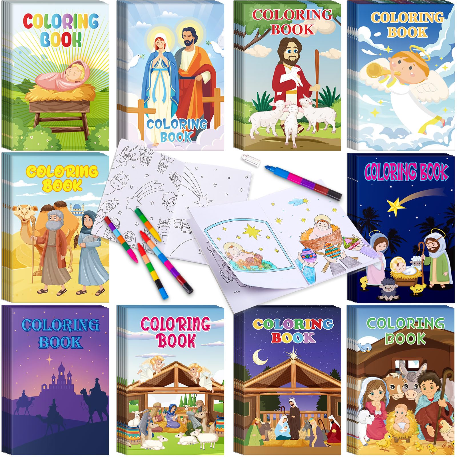 Zhanmai 60 Pack Christmas Coloring Books Bulk with 60