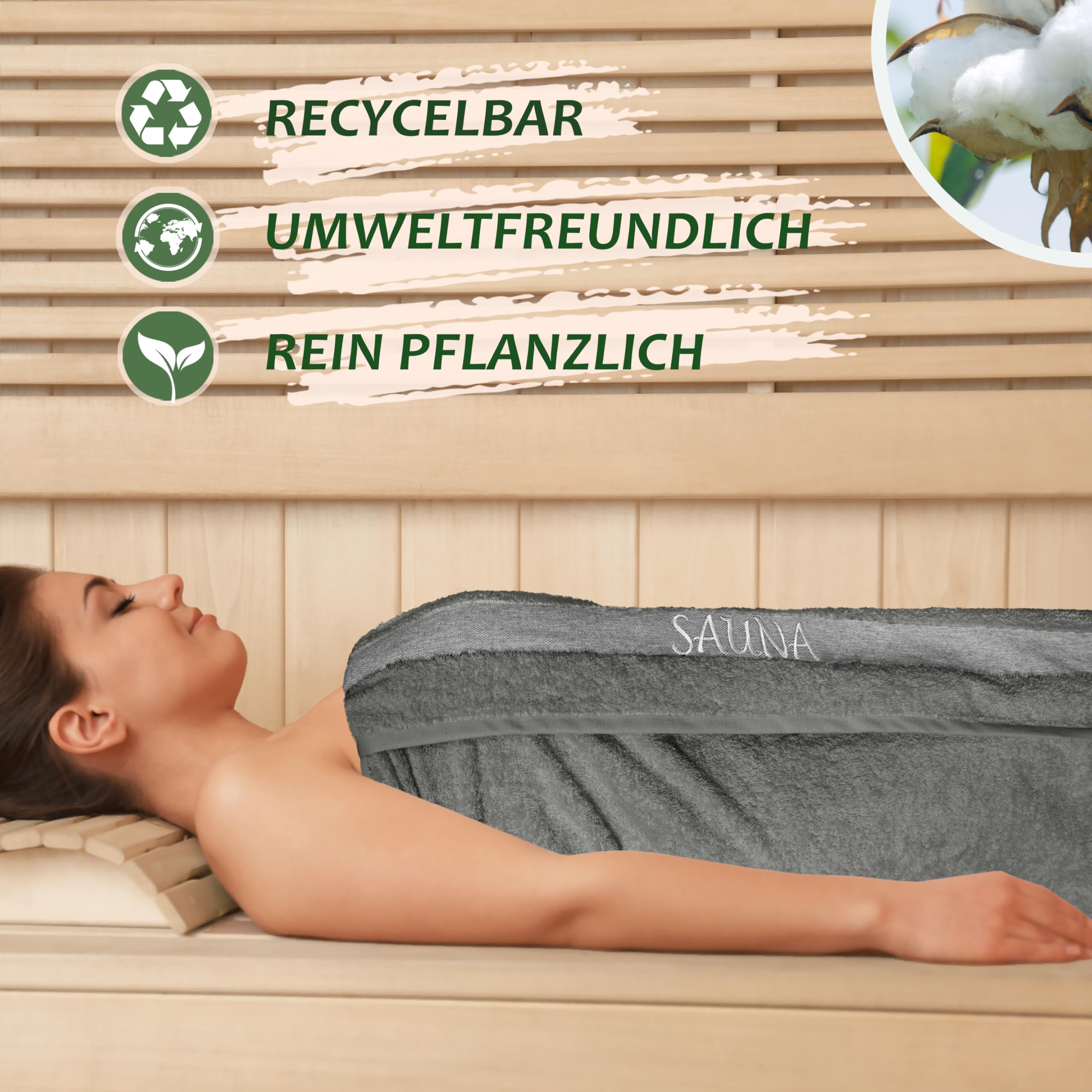 Lashuma Saunahandtuch 100x200 cm, Frottee XXL Badetuch in Dunkel Grau | 500 gsm Frottee aus 100% Baumwolle, als Saunatuch, Badehandtuch, Duschtuch und Liegetuch für Sauna und Bad