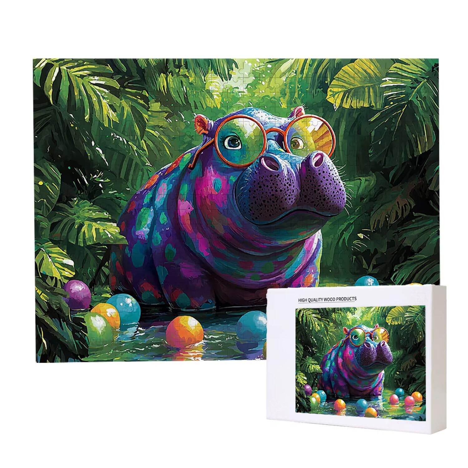 Puzzle 156 x 105 cm, 5000 sztuk puzzli dla dorosłych, prezent rocznicowy, prezent świąteczny, wystrój domu, zapobieganie degeneracji mózgu u osób starszych (koń dżungli) w-109