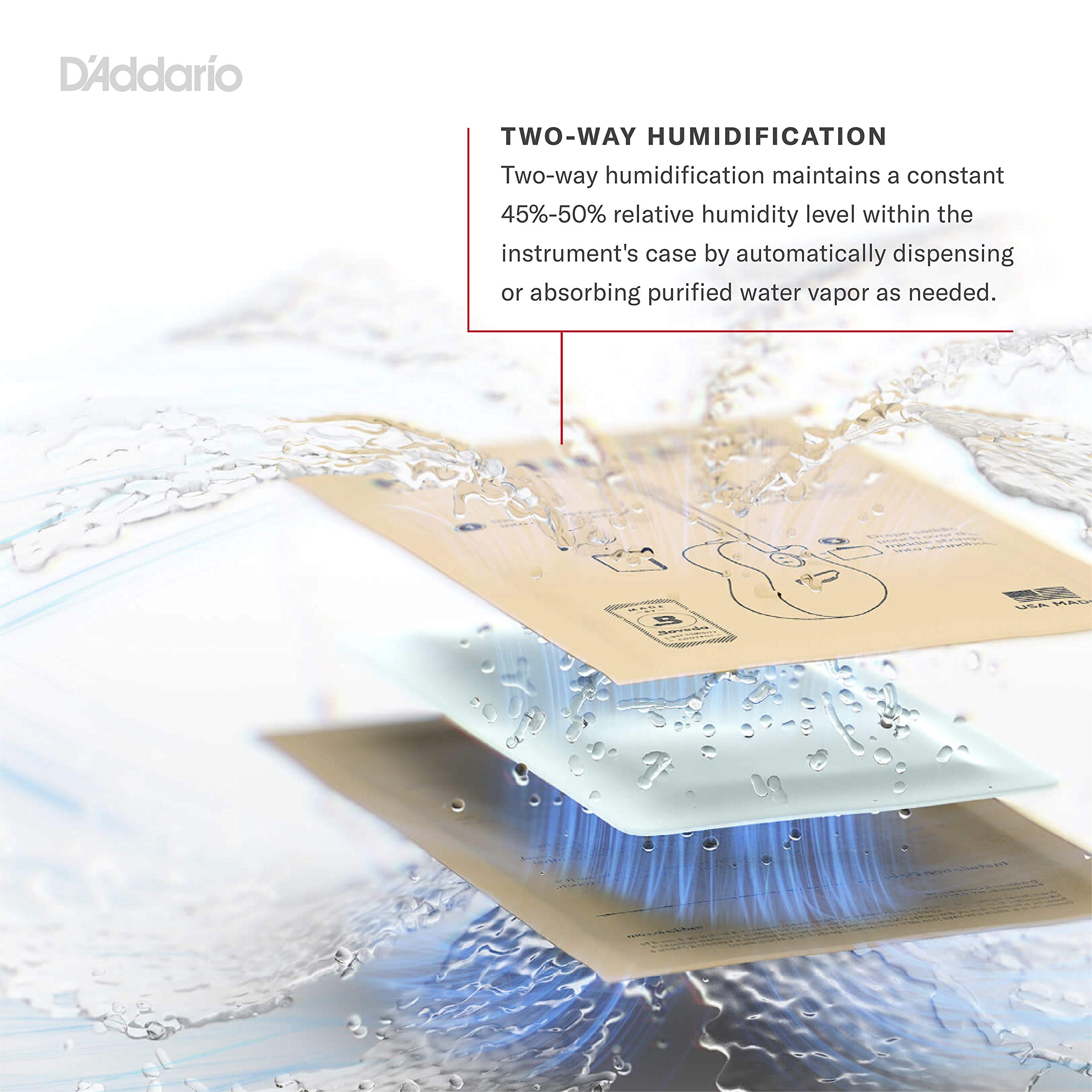 D'Addario Humidificateur Guitare - Humidipak Maintain Kit - Système Automatique de Contrôle de l'humidité - Système de Contrôle de l'humidité à deux Voies, Sans Entretien, pour les Guitares