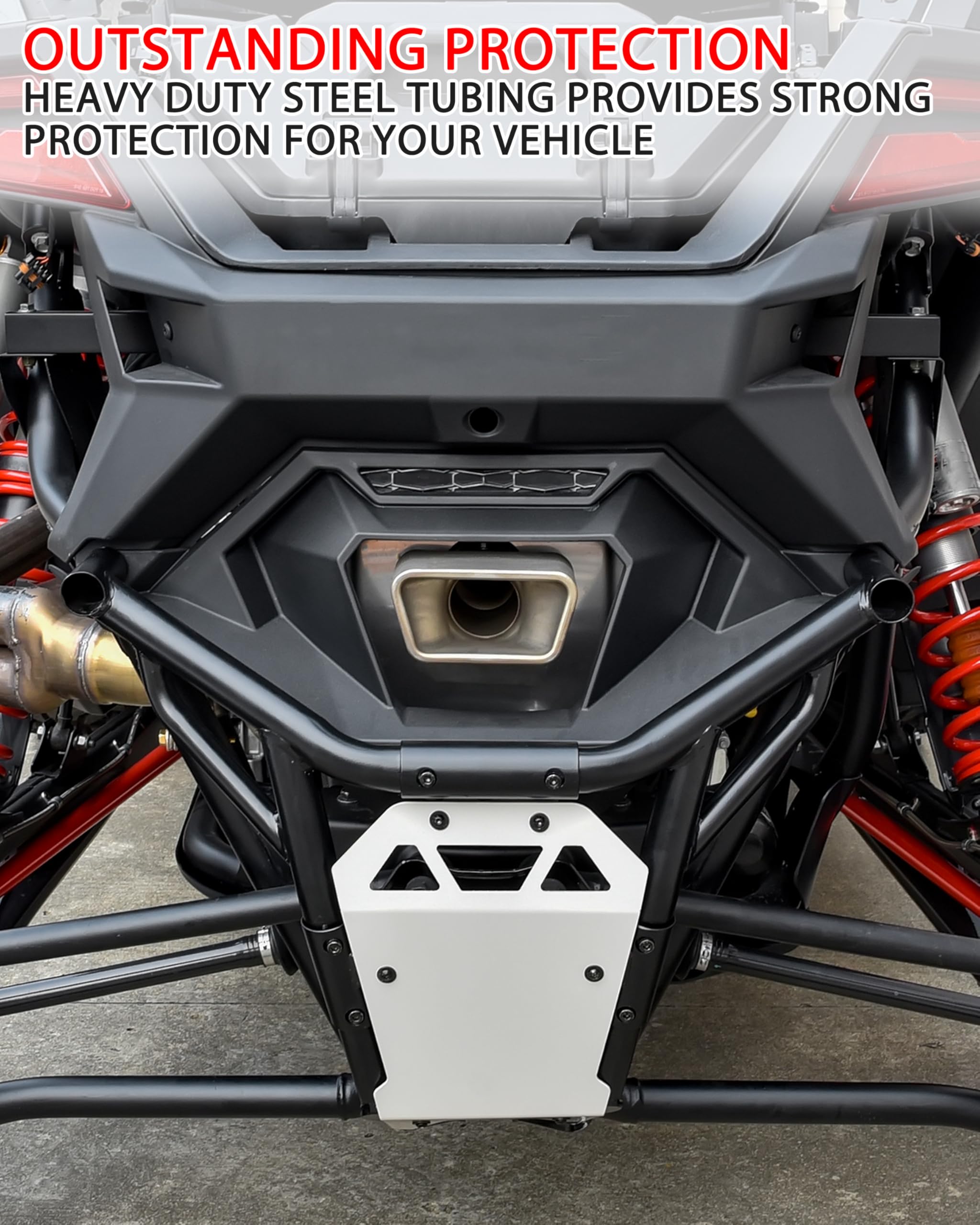 SAUTVS Rear Bumper for Polaris RZR Pro R/R4, Combined Heavy Duty Black Rear Brush Guard Protector Low Profile Bumper Pre Runner Bumper for Polaris RZR Pro R/ R4 2022-2024 Accessories, Replace #2884358