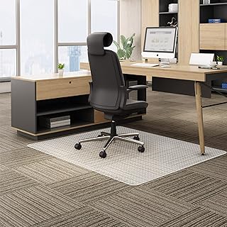 Office Chair Mat for Carpet, 60" x 46" Low Pile Carpet Protector Mat for Office Chair, Under Desk Office Mats for Rolling Chairs, Easy Glide, Rectangle