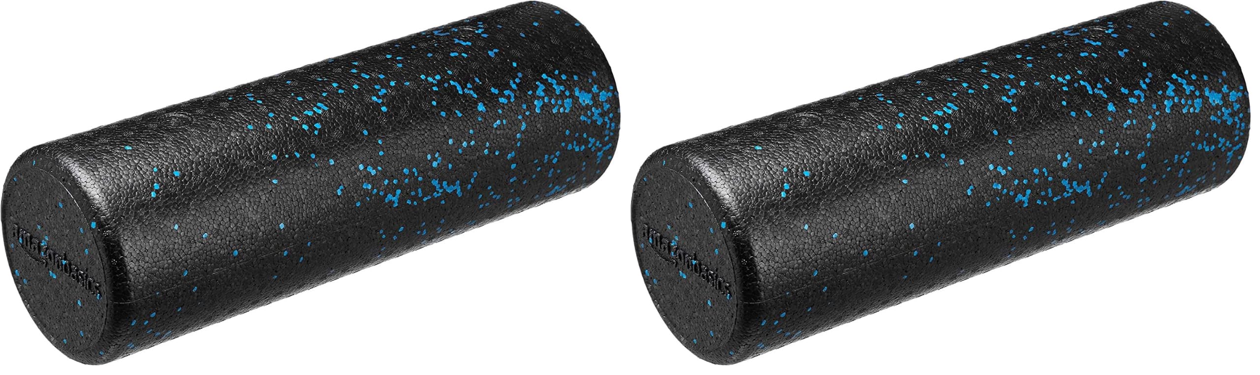 Amazon Basics High Density Foam Roller for Exercise and Recovery, 18 Inches, Blue Speckled (Pack of 2)