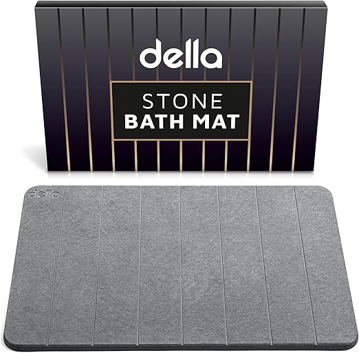 della Premium Stone Bath Mat Super Absorbent Diatomaceous Earth Shower Mat Quick Drying