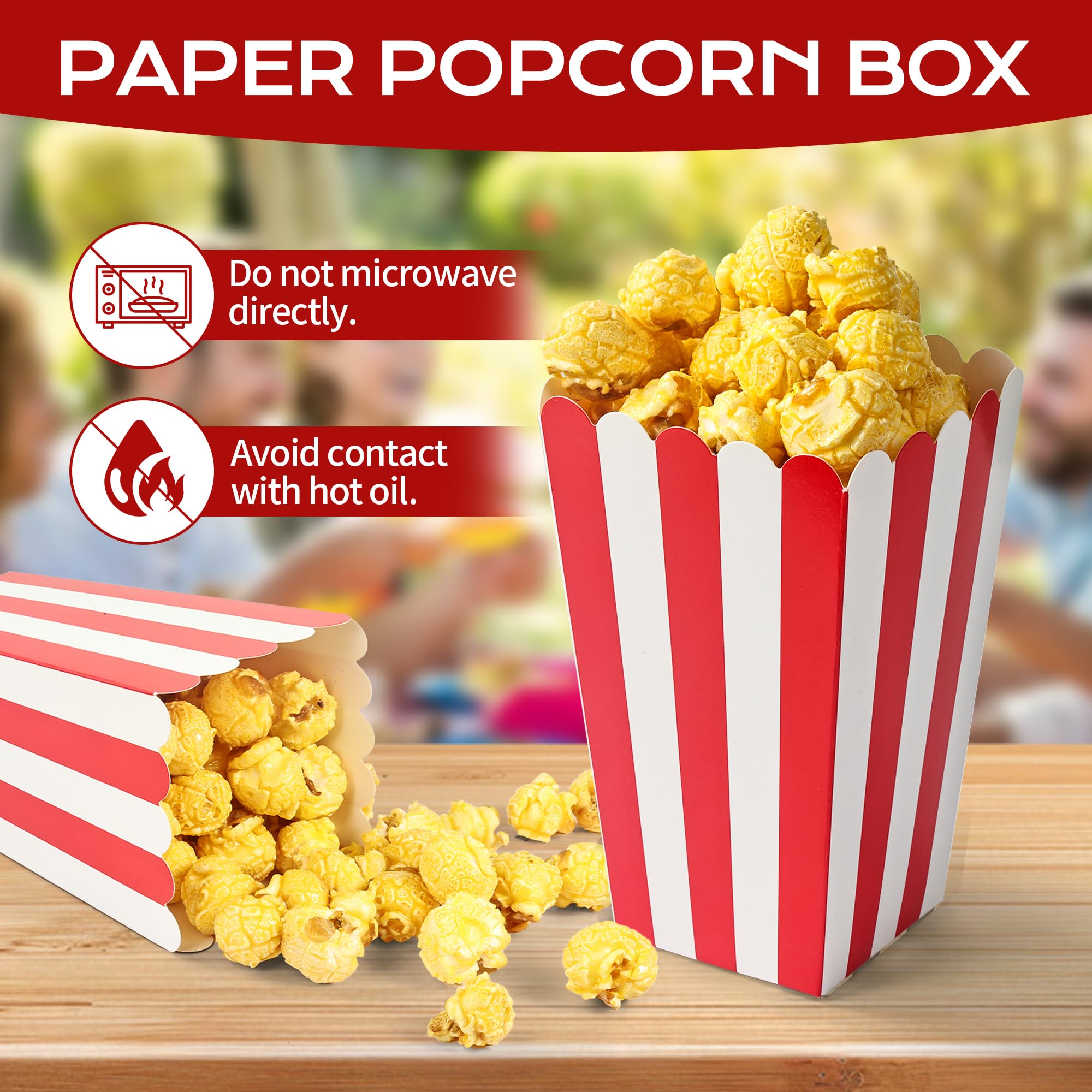 TOYMYTOY Popcorn Boxen Rot und Weiß Gestreift Party Kino Geburtstage TOYMYTOY Popcorn Boxen Rot und Weiß Gestreift Party Kino Geburtstage