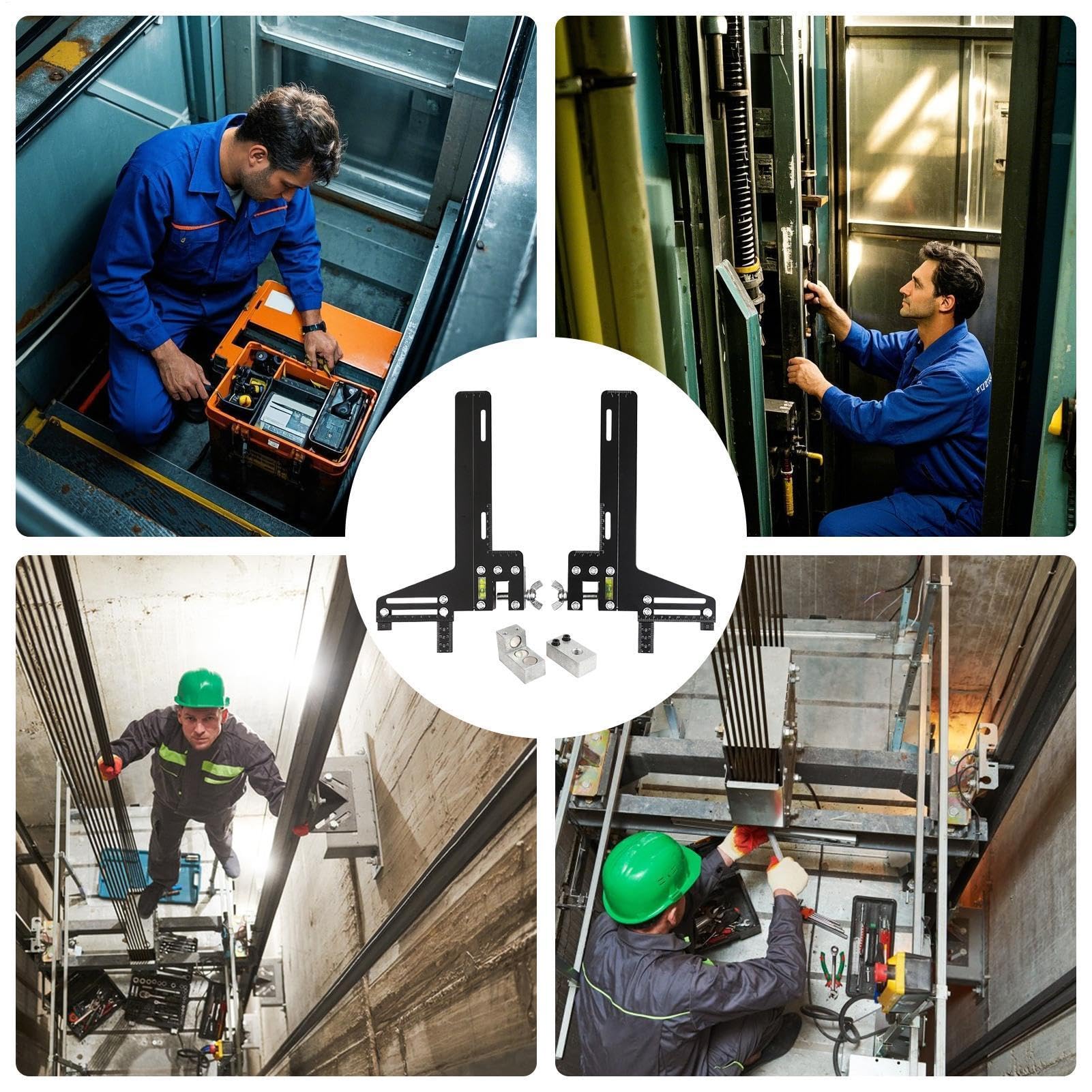 Aligneur de rail en acier - Règle d'étalonnage à course verticale pour une utilisation industrielle - Outil de mesure robuste avec fonction de marquage de position exacte et support de précision