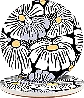 Vista 9 de Juego de 2 posavasos de mesa absorbentes de cerámica, resistentes al calor, con base de corcho, diseño de hojas para proteger los muebles