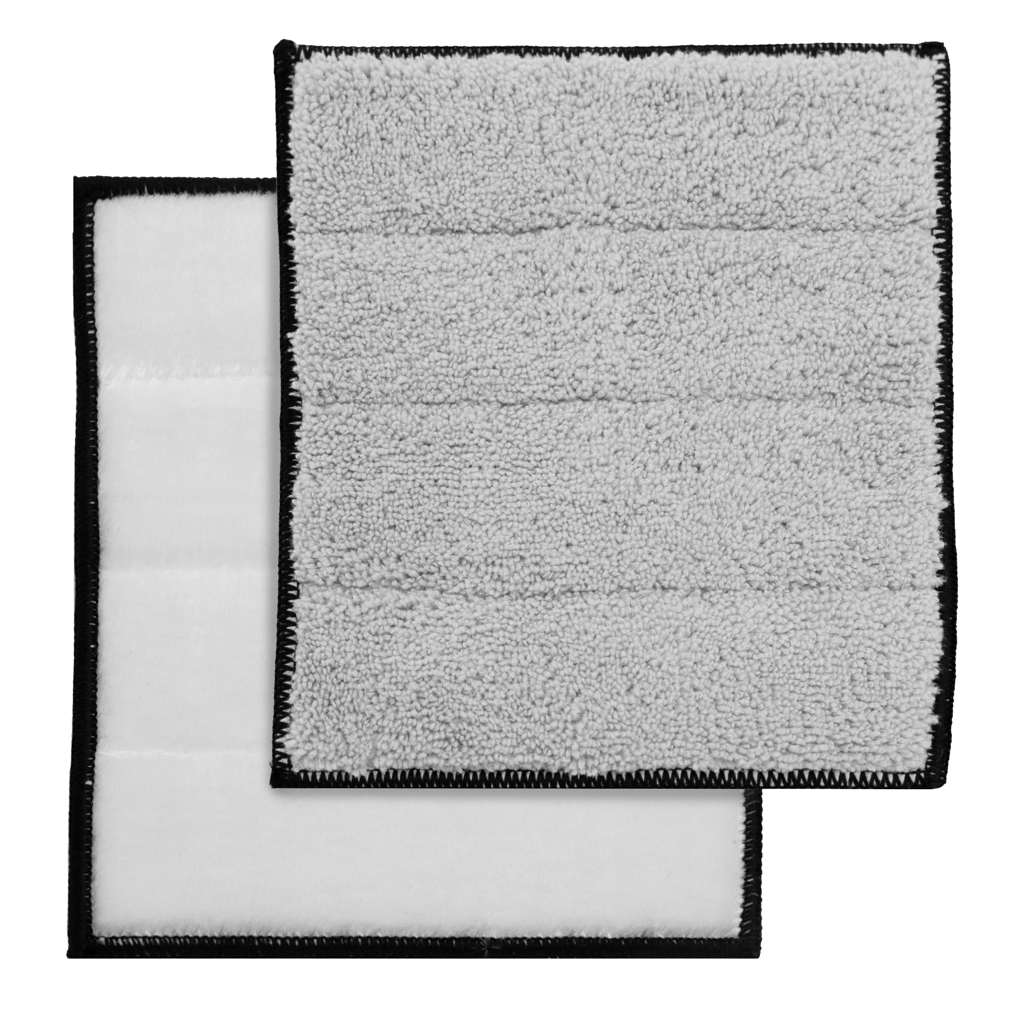 VIKING Almohadillas de microfibra para limpieza interior de coche con núcleo de espuma para kit de detalles de coche, cerdas de microfibra y nailon, gris y blanco, 8 x 6.8 pulgadas, paquete de 2 | Núcleo de espuma flexible, cerdas de microfibra y nailon,
