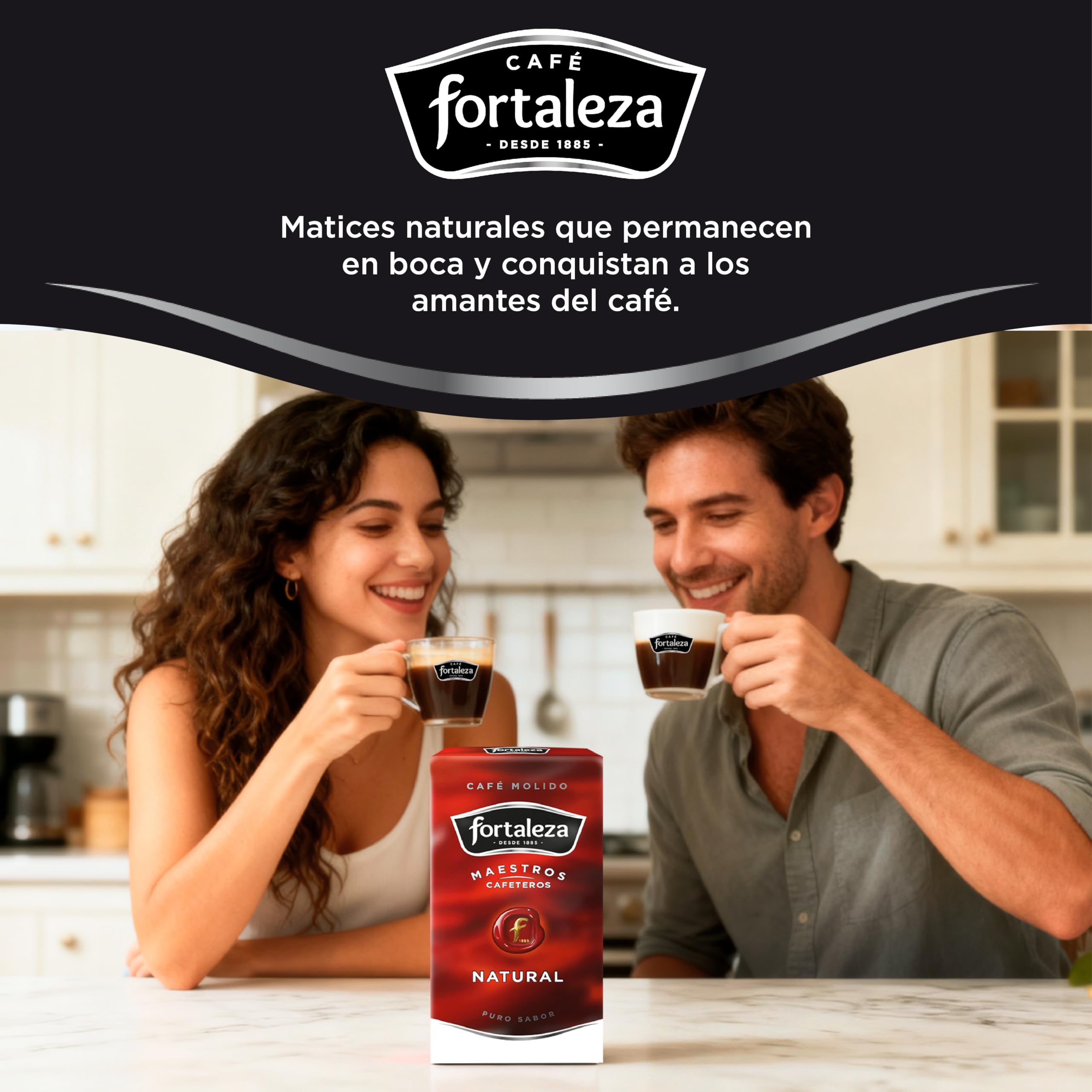 CAFÉ FORTALEZA Café Molido 100% Natural Pack 12x250g (3kg) – Compatible Con Melitta, Filtro, Émbolo e Italiana – Cafe Molido Suave Variedades Arábica y Robusta – Con Notas Herbales y Afrutadas