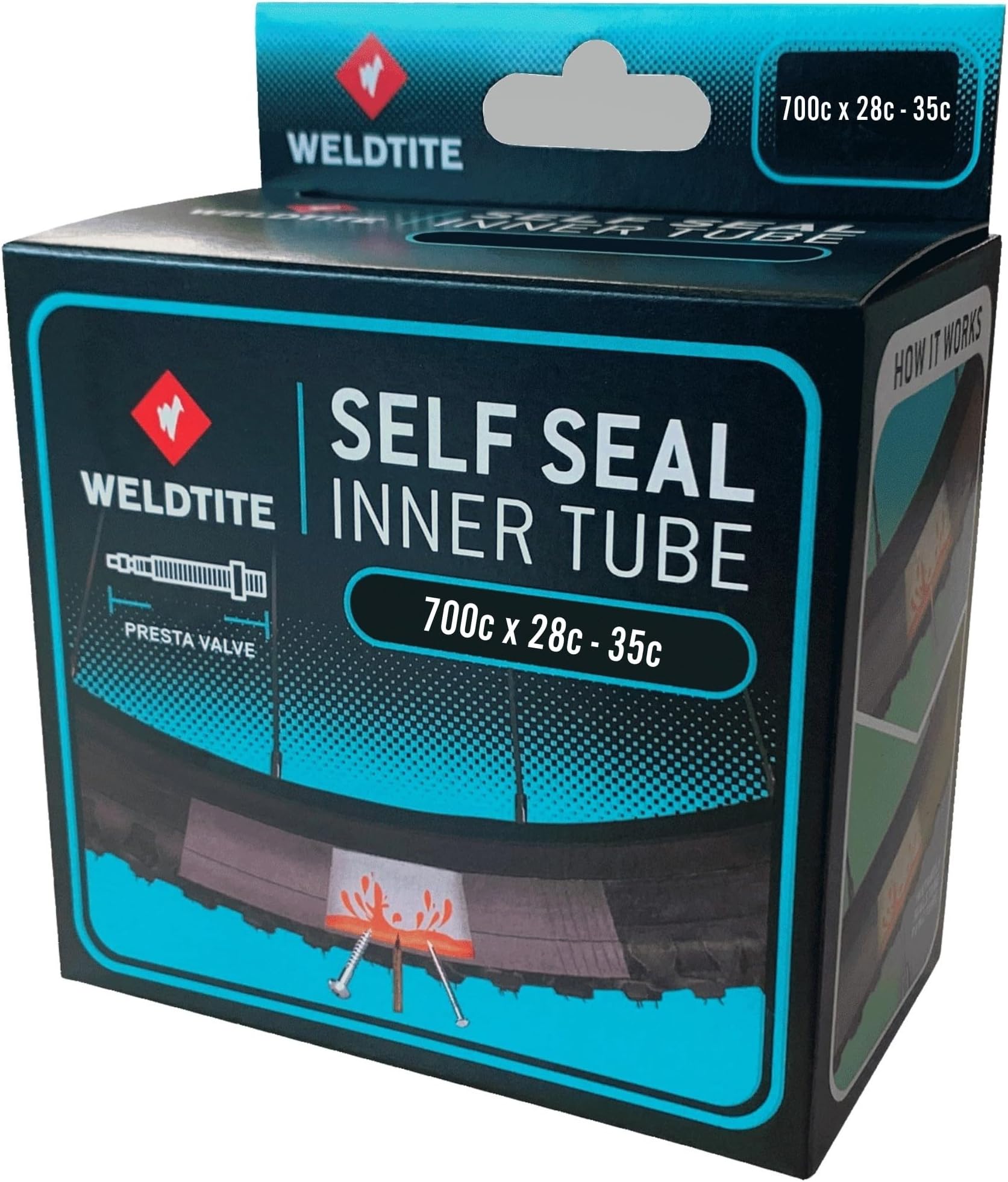 WELDTITE Presta Valve Self Sealing Bike Inner Tube, for Wheel Sizes 26”, 27.5”, 29”, 650B & 700c, Long-Lasting Puncture Prevention