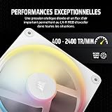 CORSAIR iCUE Link LX120-R RGB 120mm PWM Ventilateur Inversés – Kit Triple Ventilateur – Faible Bruit, CORSAIR Palier à Dôme Magnétique, Double Boucle Lumineuse, Vis QuikTurn™, Mode Zéro RPM – Blanc - 6