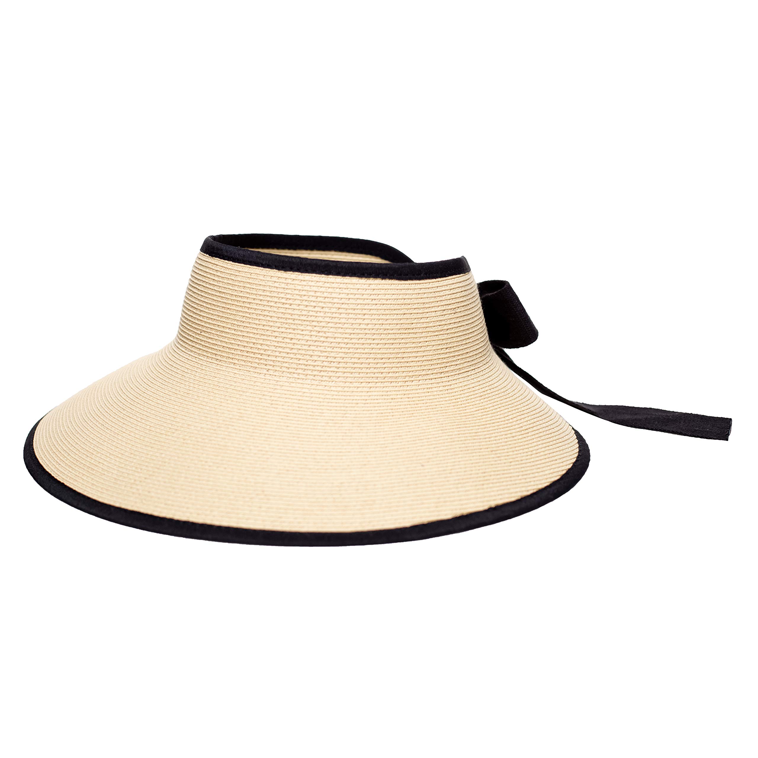 Pineapple&Star Vienna Visor Women’s Summer Sun Straw Packable UPF 50+ Beach Hat