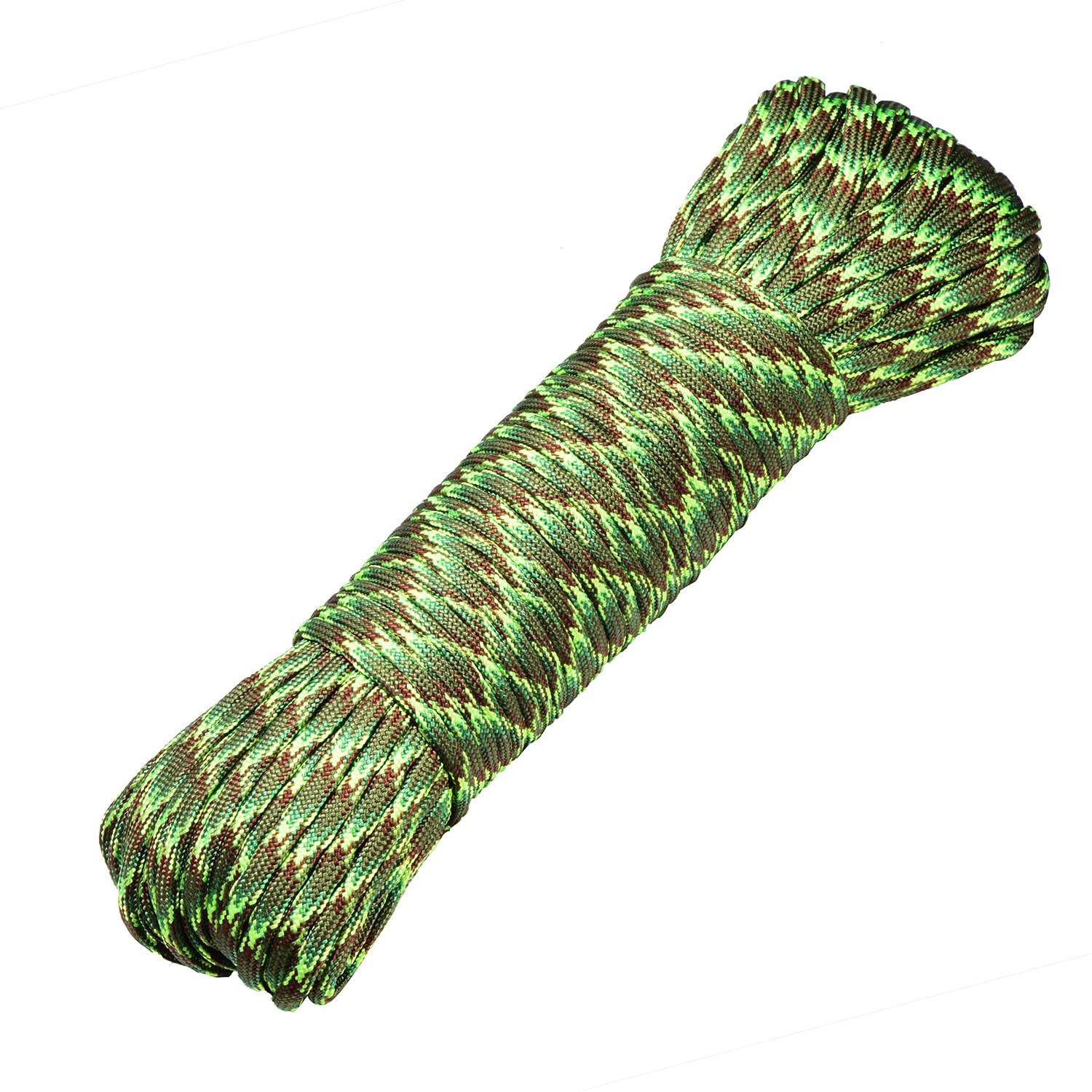 DonDon Cuerda de 30 Metros de Nylon Cuerda de Paracord Cuerda de Supervivencia para Actividades al Aire Libre, para Camping y para Manualidades 4 mm – 7 filamentos Verde Oscuro Camouflage — view 28