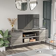 DWVO Farmhouse TV Stand for 65 Inch TV, Entertainment Center with 2 Barn Doors and 4 Drawers, Mid-Century Modern Media Console Table for Living Room/Bedroom, Grey