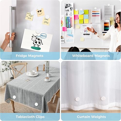 Miniatura 6 de 8 pares de pesas magnéticas para cortina de ducha, cubiertas de silicona, resistentes al óxido, con diseño antideslizante, pesos de cortina