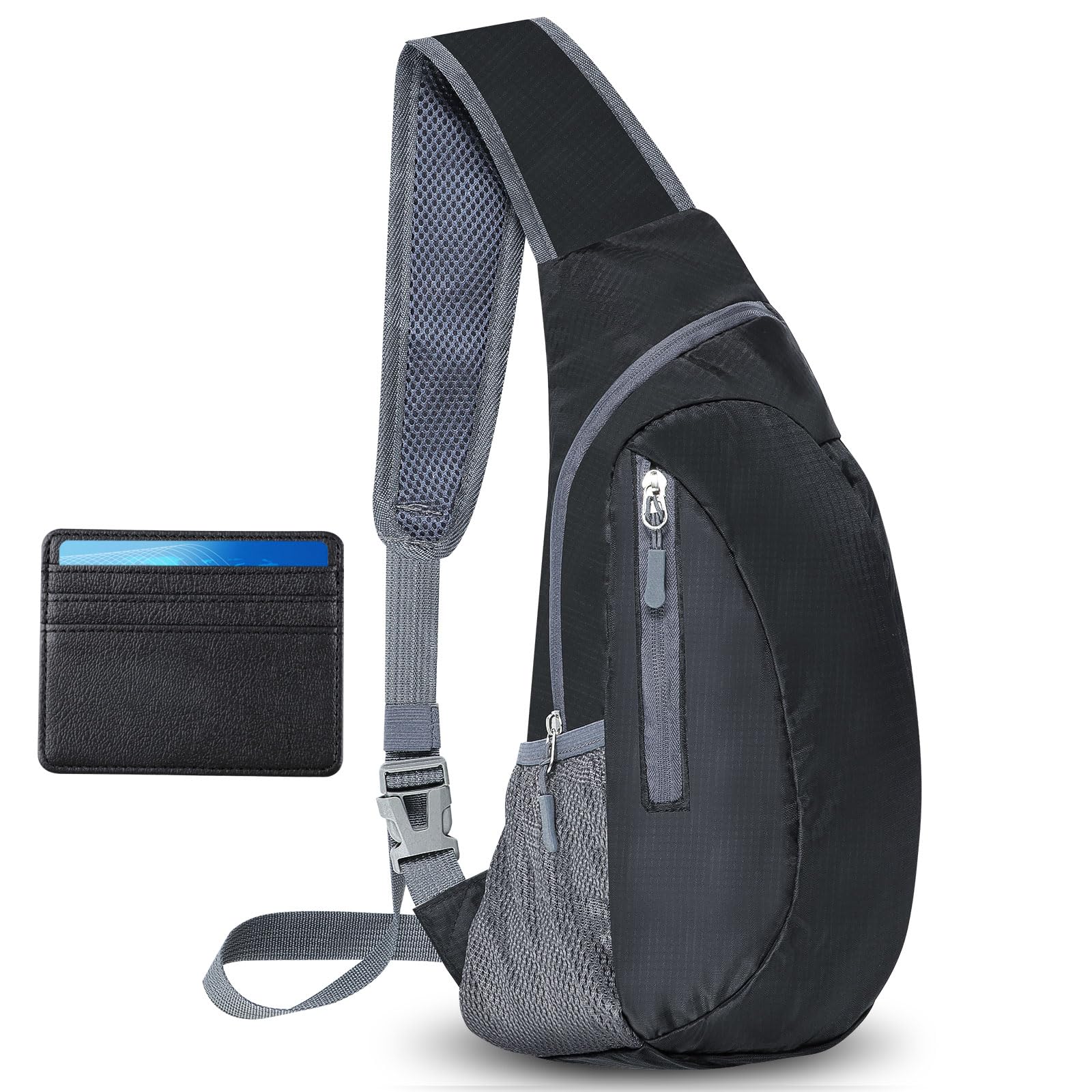 YafeSmall Sling Bags for Men, lightweight Chest Bag with Card Holder, Hiking Foldable Backpack Shoulder Bags for Men Women, Multipurpose Shoulder Bag for Outdoor Traveling Sports