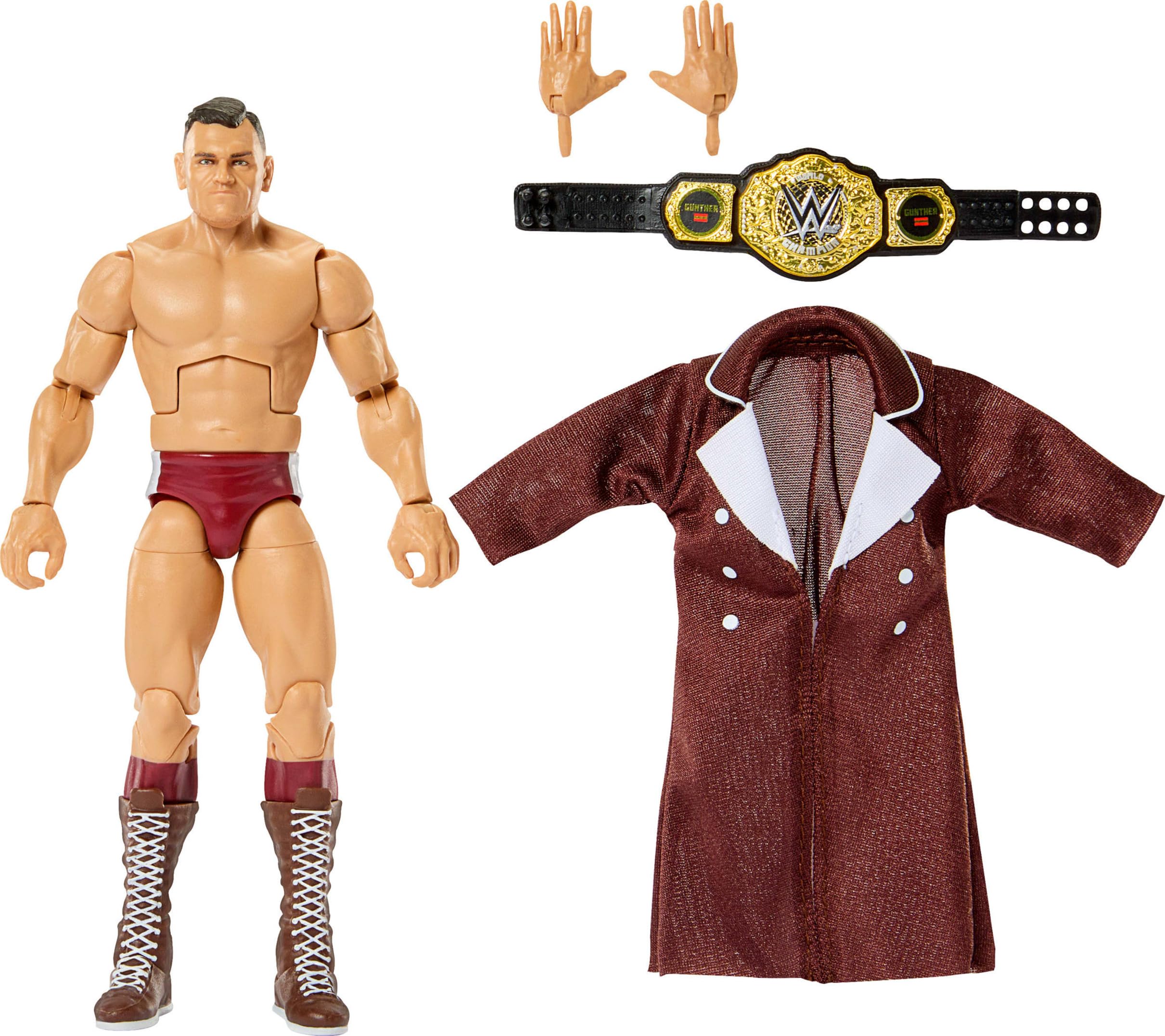 Mattel WWE Elite Action Figure & Accessori, Serie #121, Gunther da collezione da 6 pollici con 25 punti di articolazione e mani intercambiabili