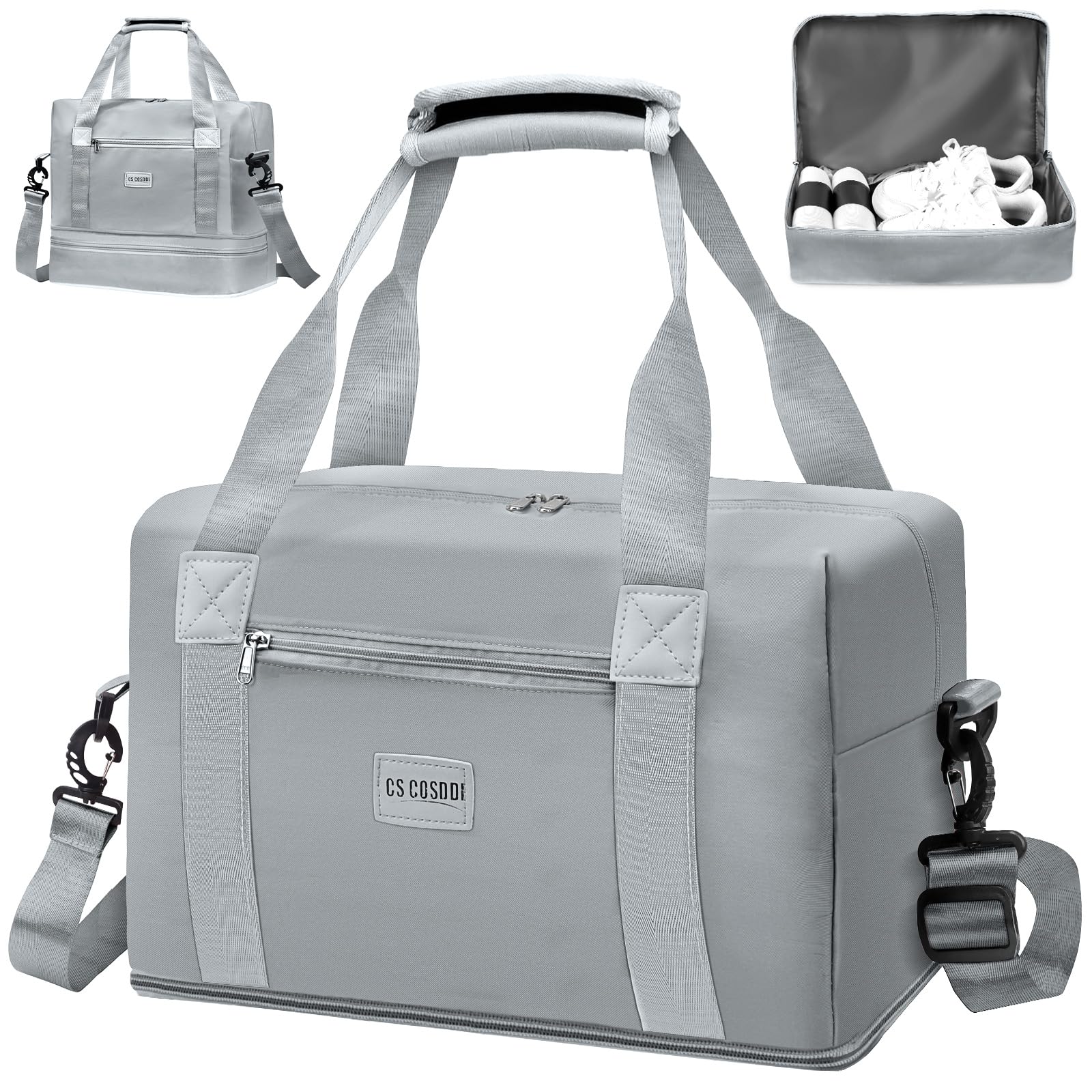 CS COSDDI Designed for Ryanair Cabin Bag 40x20x25 Underseat Carry-ons Bag, Expandable for Easyjet Cabin Bag Travel Bag with Trolley Sleeve Weekend Overnight Bag Hand Luggage Bag for Women Men