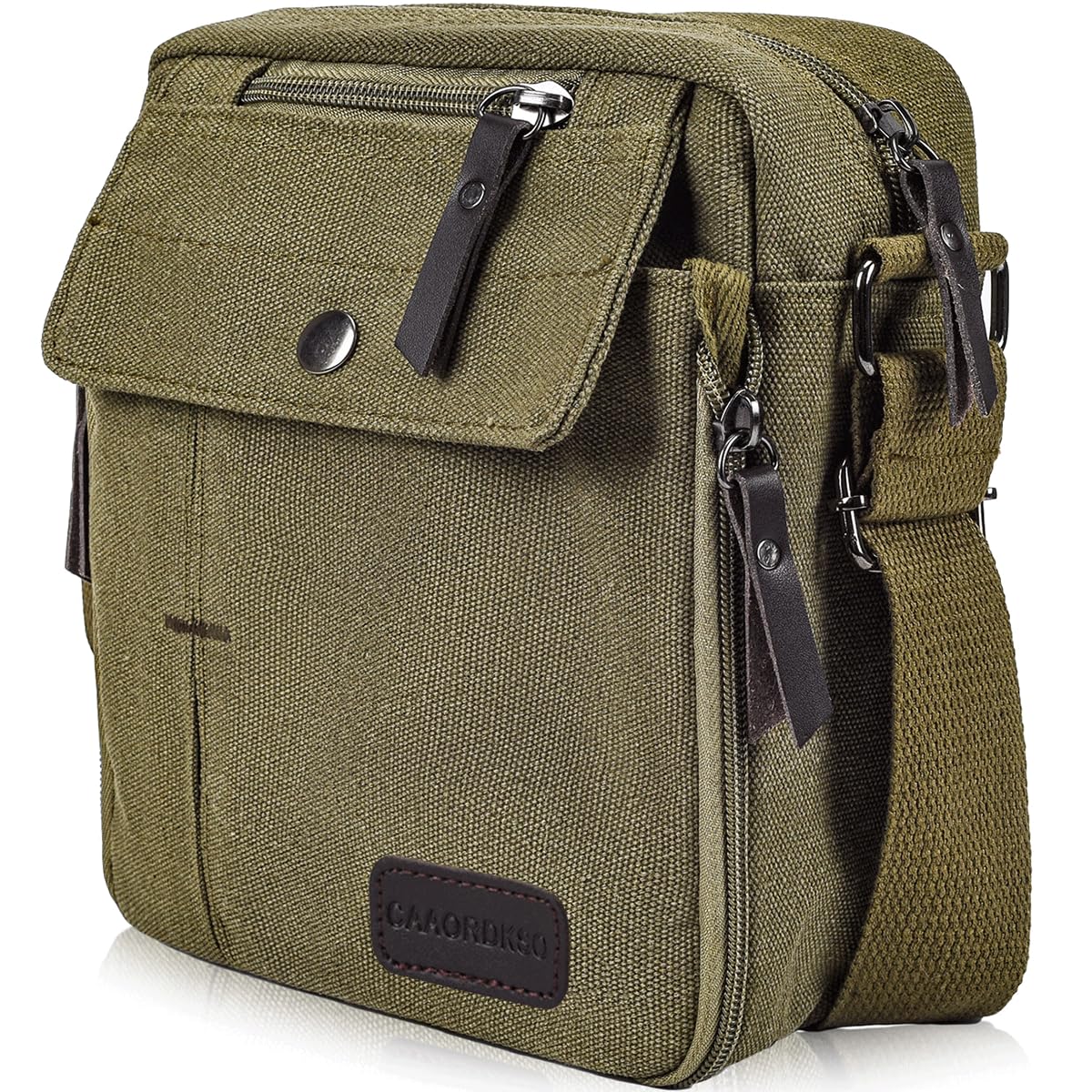 CAAORDKSO Canvas Vintage Messenger Bag Mini Crossbody Bag Shoulder Bag for Men Small Messenger Satchel Bag Purse for