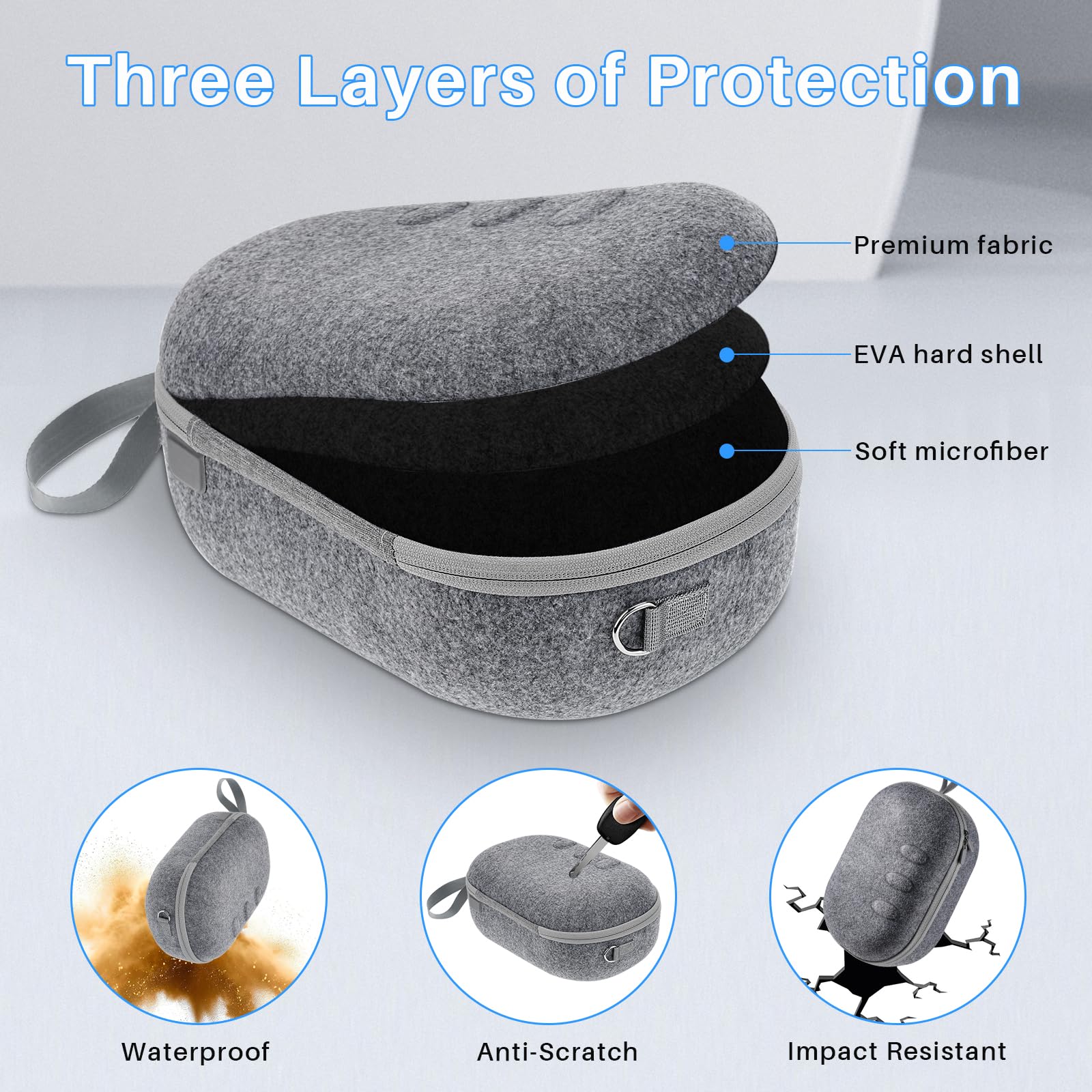 Étui de Transport pour Oculus/Meta Quest 3 avec Sangle Elite, VR Housse de Protection pour Casque Meta Quest 3 Accessoires Quest 3 Housse Quest 3 VR Housse de Voyage pour Oculus/Meta Quest 3