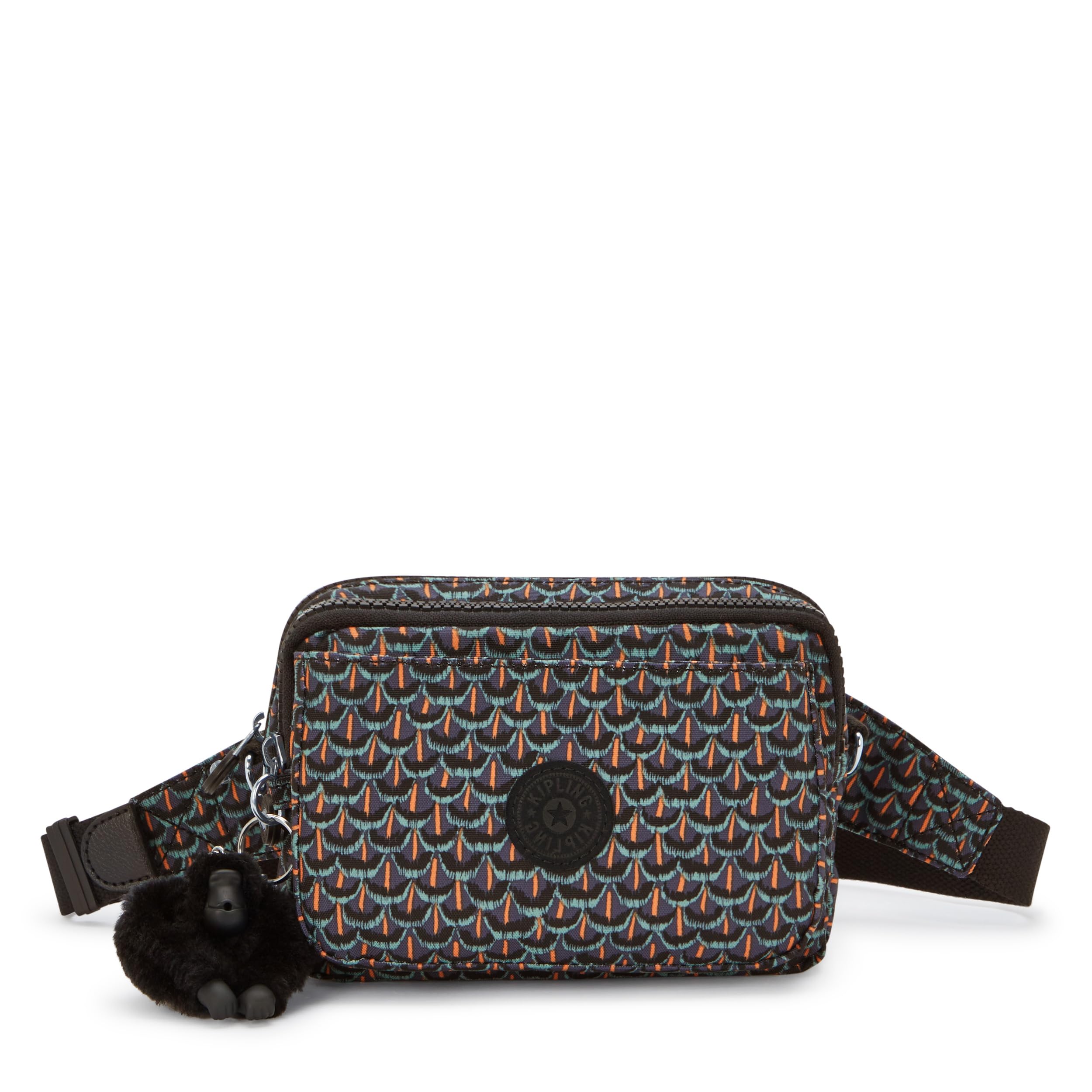 Kipling ABANU MULTI Small crossbody convertible to waistbag, Geo Feather (Black)