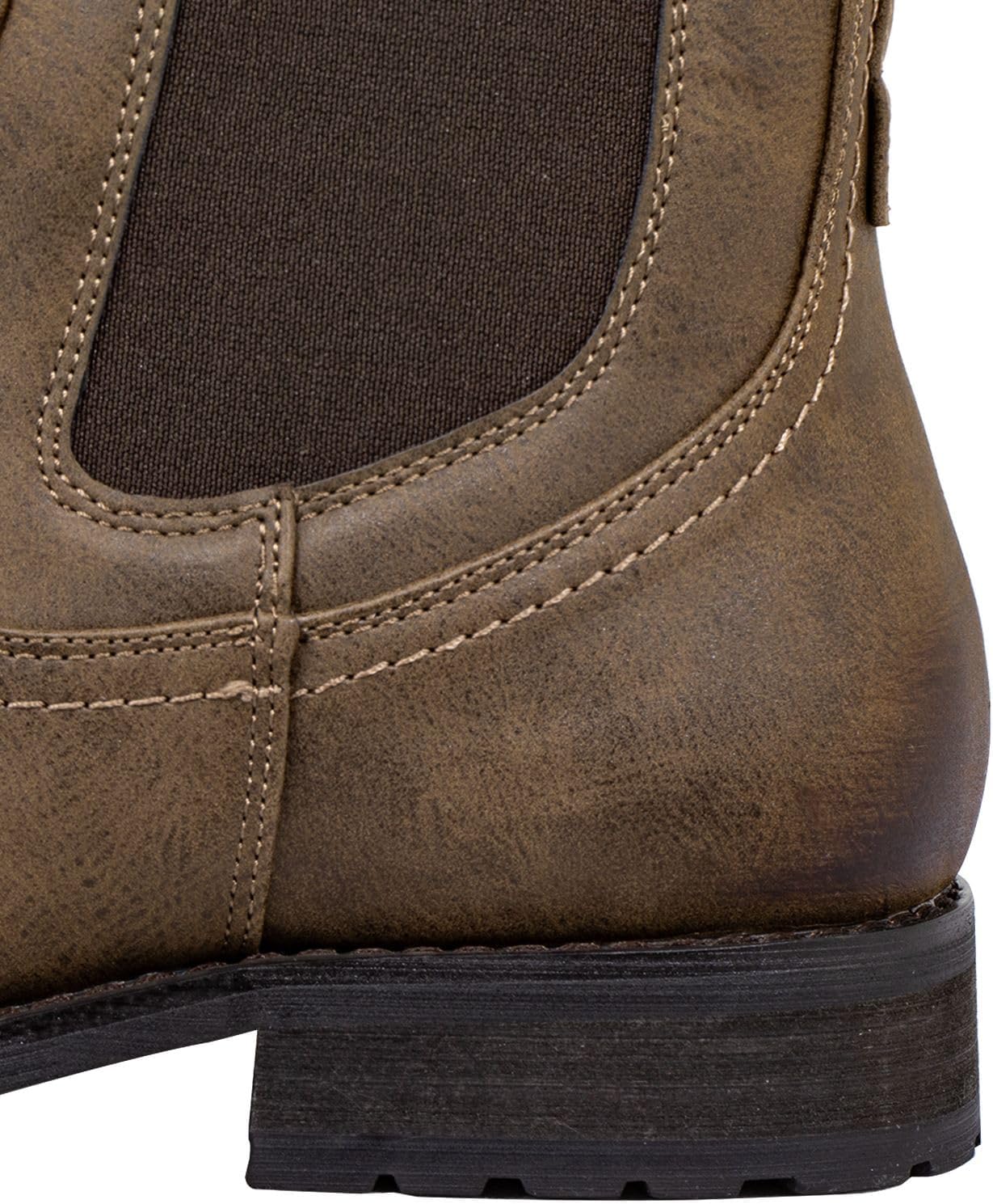 Cowboy Boots for Men Western Square Toe Ankle Chelsea Boots Pull on Work Boots for Men