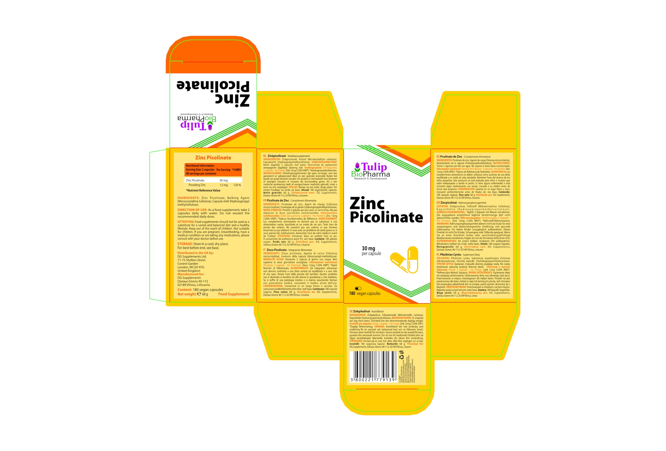 Zink Picolinat 30mg 180 Vegane Kapseln, Laborgeprüft, Hochdosiert
