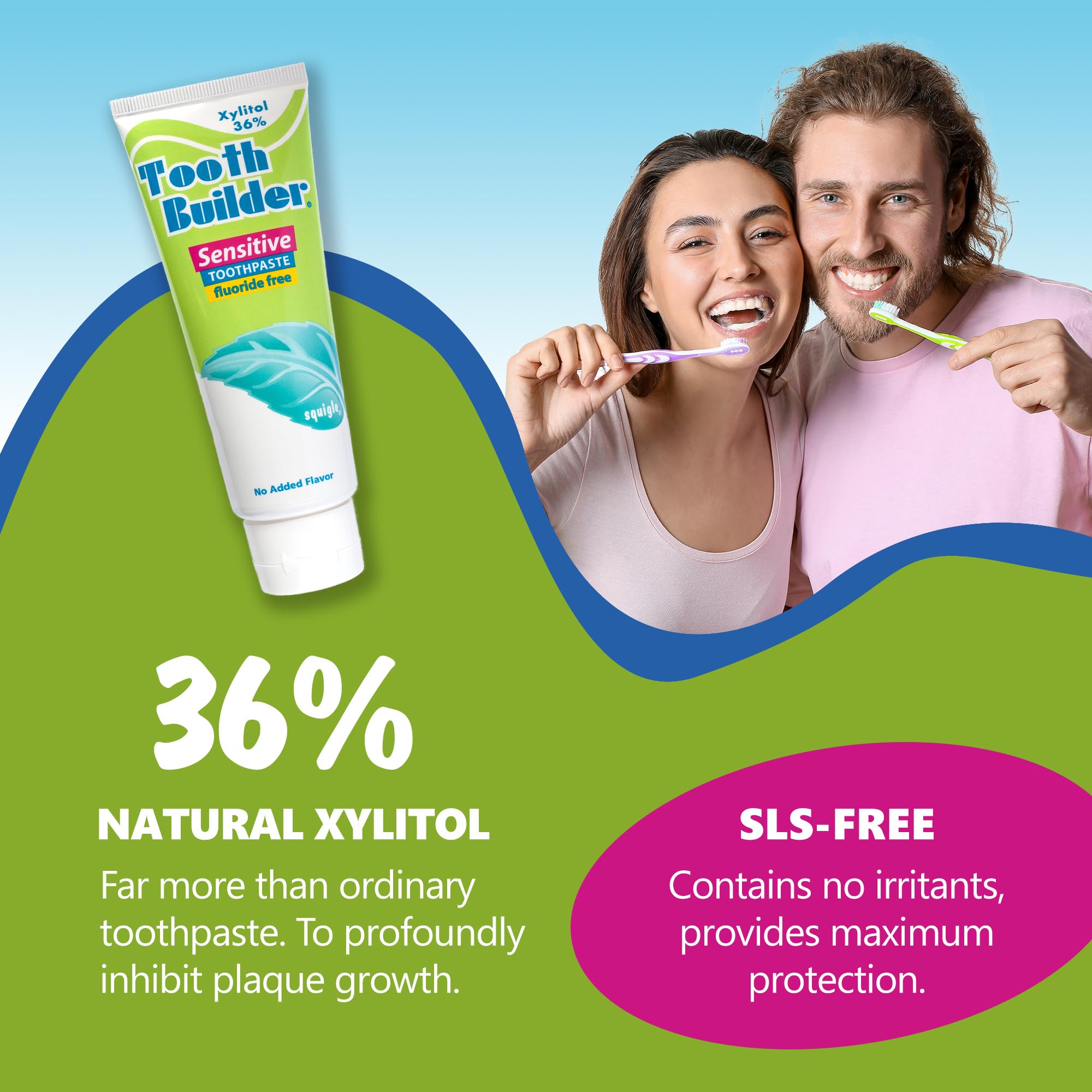 Squigle Tooth Builder Sensitive Toothpaste 4 Oz - 4 Pack by Squigle