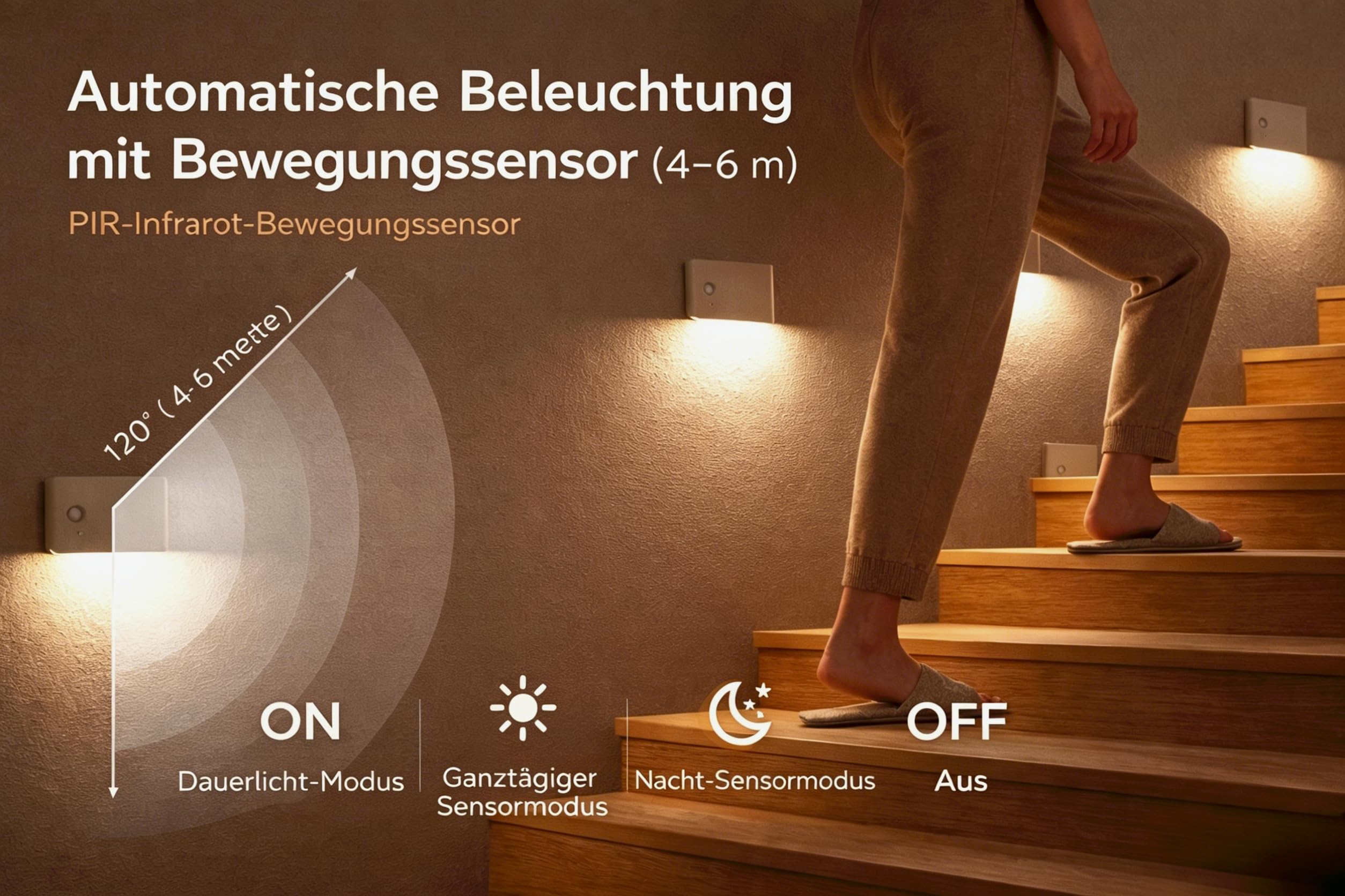8 pièces Veilleuse LED rechargeable capteur mouvement, lampe ronde réglable pour enfant 4 modes, aimantée sans fil, éclairage escalier pour escalier couloir chambre salle de bain