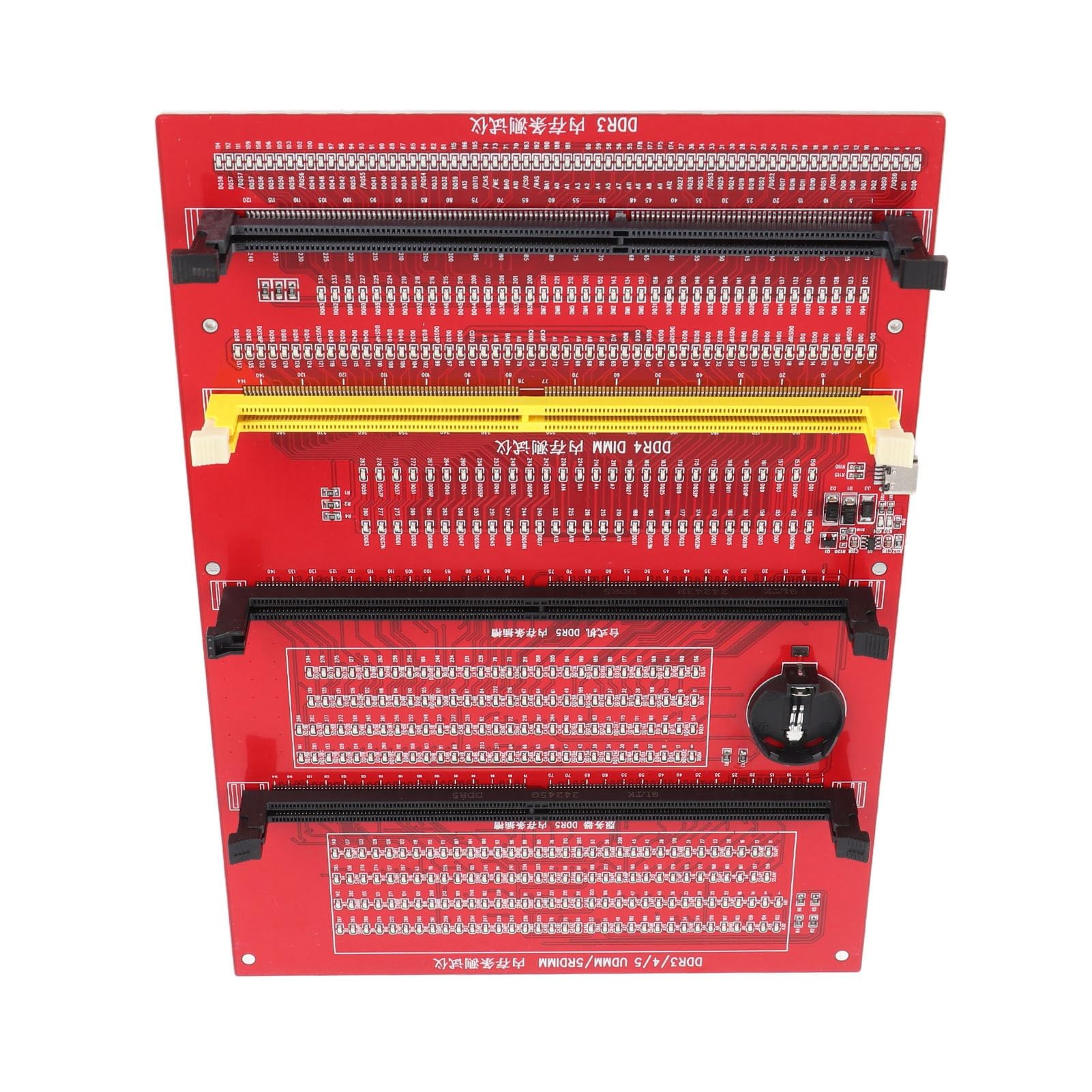 Testeur de Mémoire RAM, Analyseur de Diagnostic Portable pour DDR3 DDR4 DDR5UDMM DDR5RDIMM, Mode Double Alimentation, Lumières LED, Câbles de Données de Test