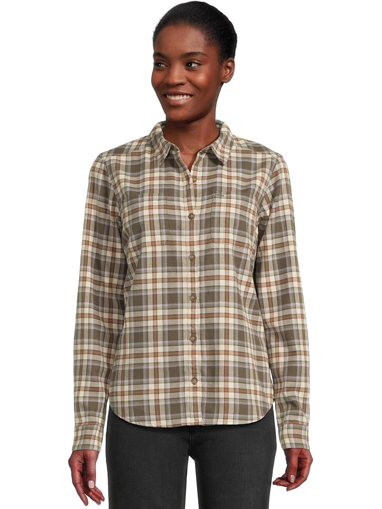 Khaki Royal Robbins Lieback Organic Cotton Flannel Long Sleeve