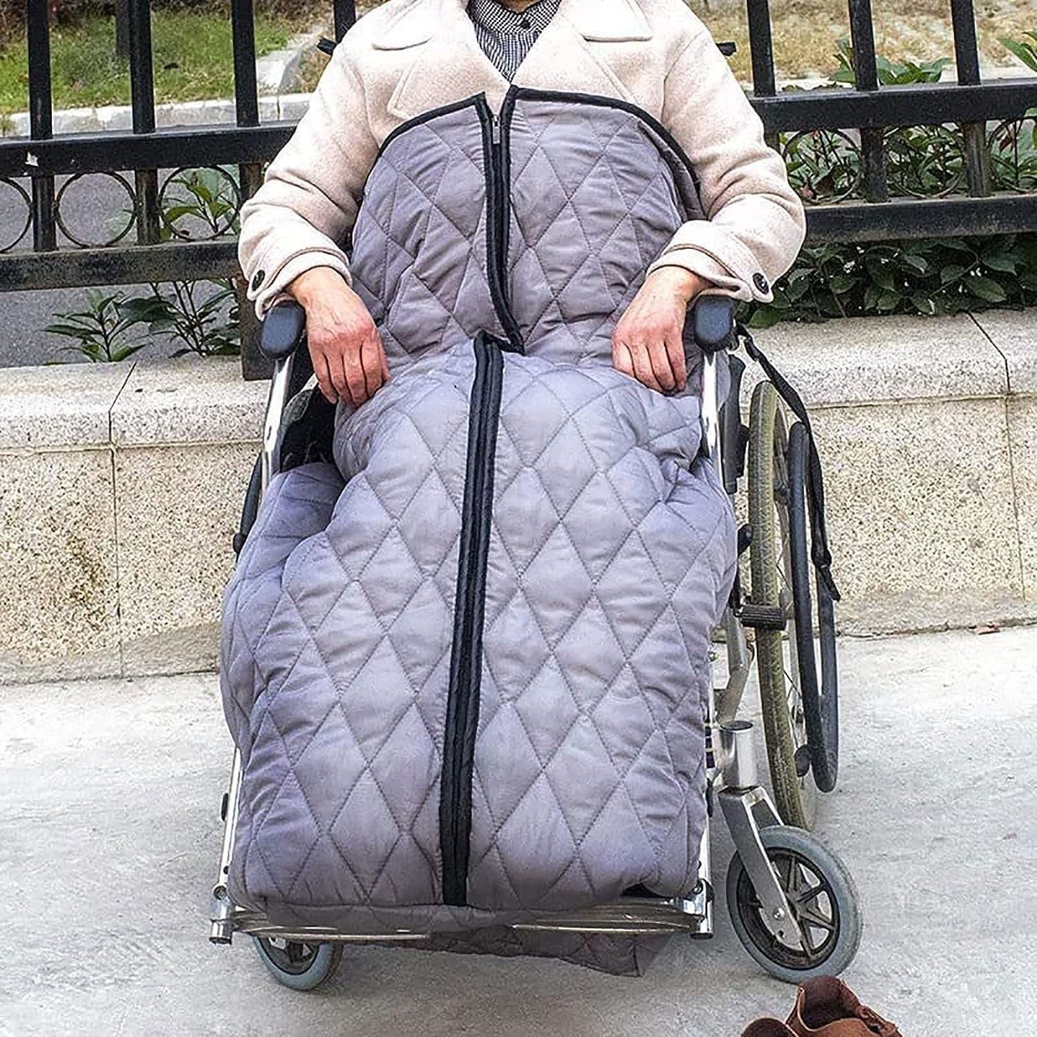 Manta con cremallera para silla de ruedas, funda acogedora para silla de ruedas, accesorio para silla de ruedas, manta térmica de felpa, manta envolvente gruesa y cálida para silla de ruedas, saco d