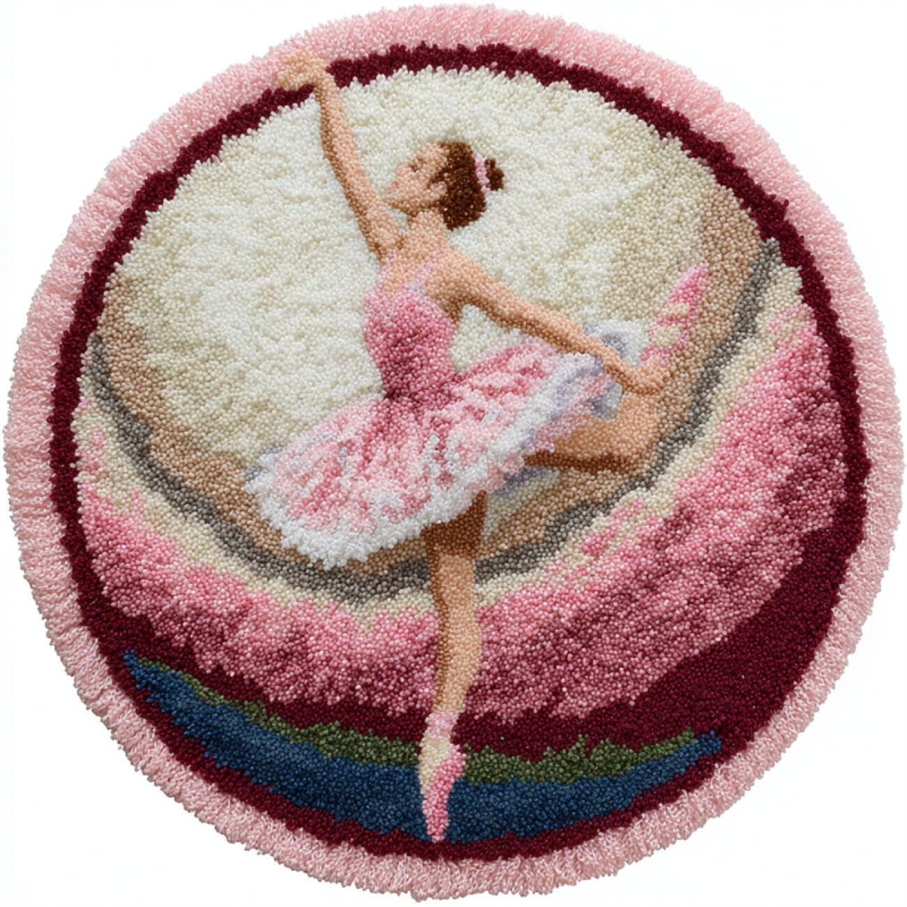 Kitquiver Latch Hook Kits Dancing Woman Latch Hook Kit for Beginners，Tapestry Carpet Latchs Set for Adults Self Knotting Set DIY Craft Kits 50x50cm