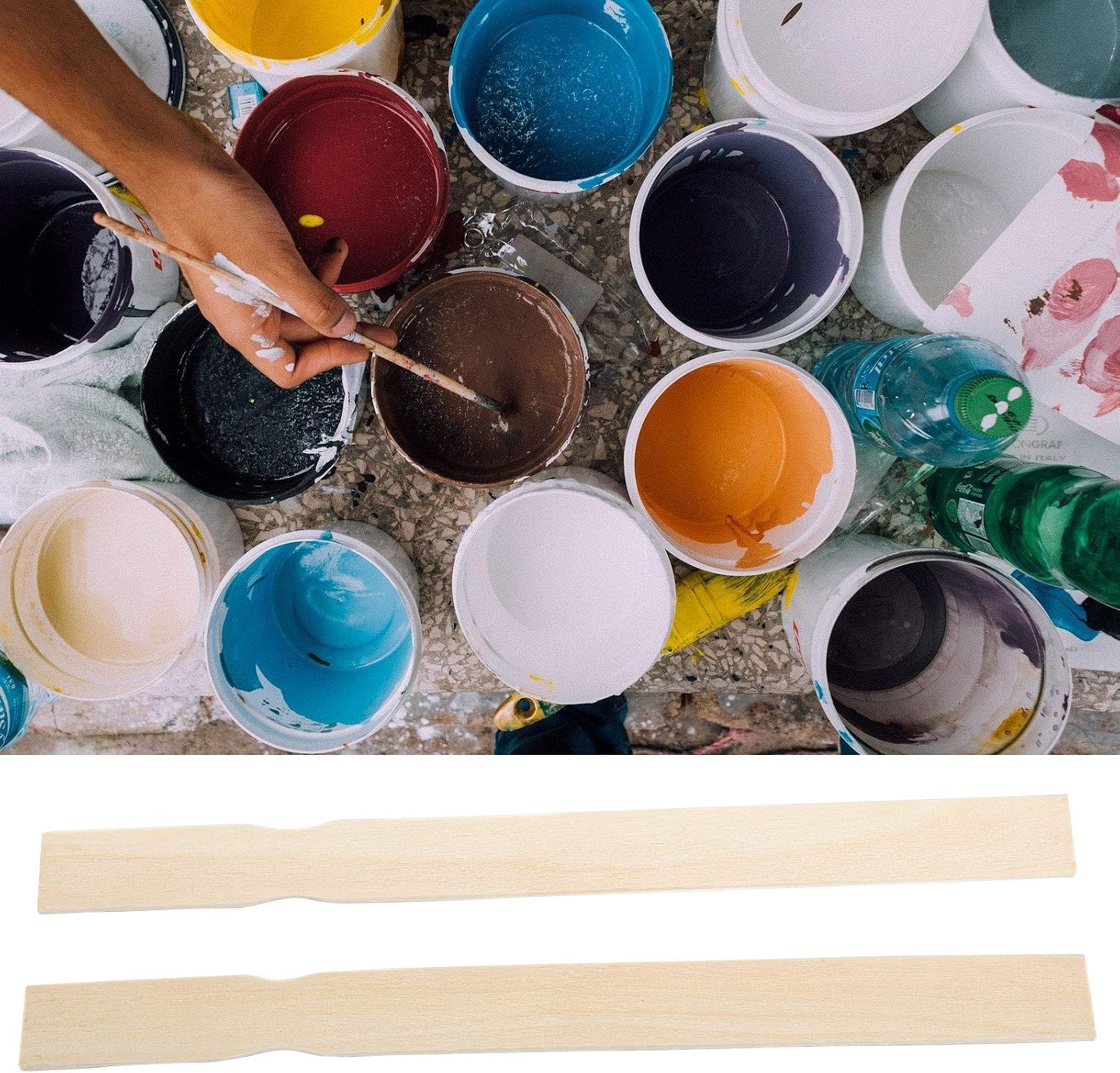 HOZEON 200 PCS 14 Inches Paint Sticks, Premium Grade Paint Stir Sticks, Strong Paint Stirrers for Paint Mixing, Chemical Stirring, Wood Crafts, Craft