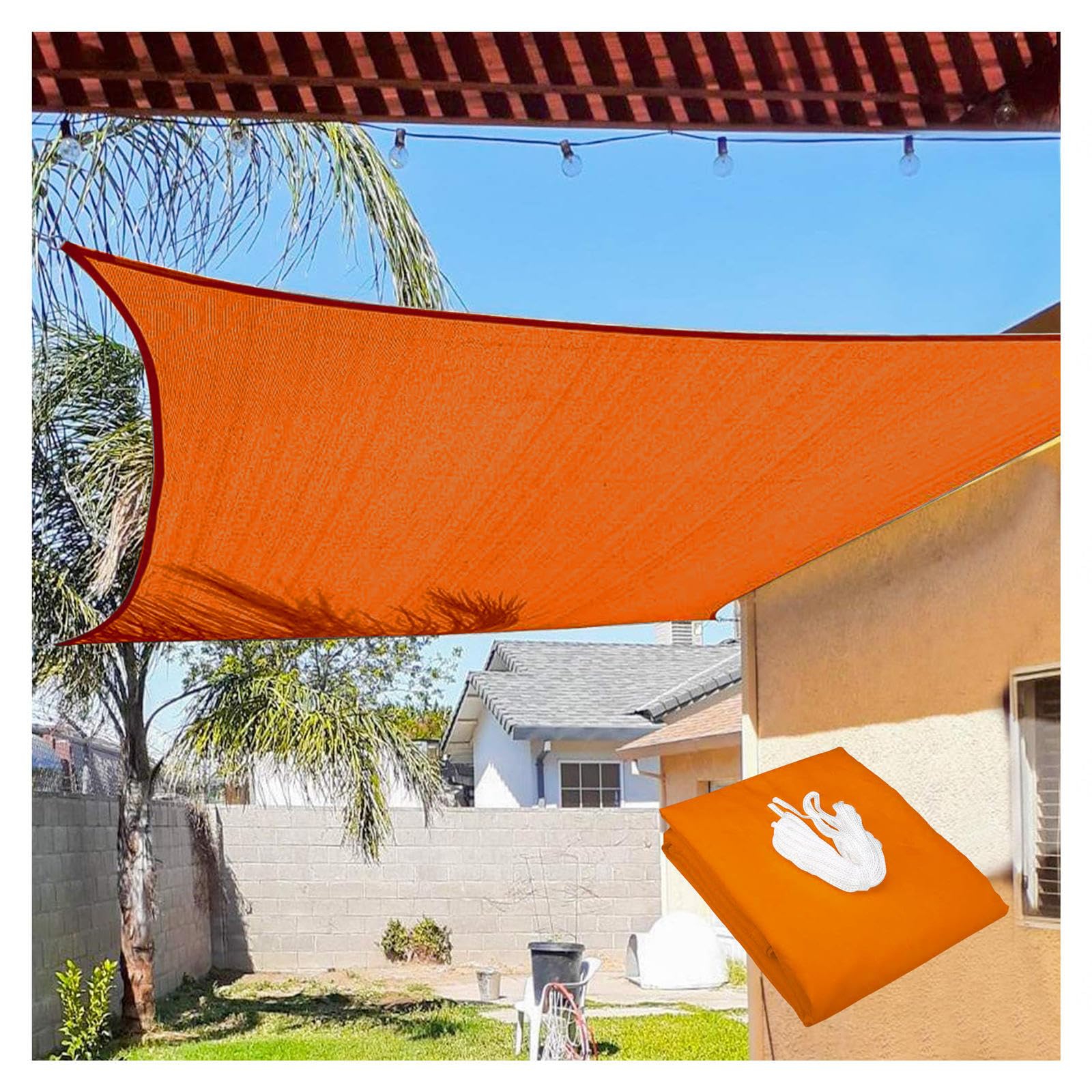 Voile d'ombrage sur mesure imperméable et anti-UV pour l'aménagement de terrasse et jardin